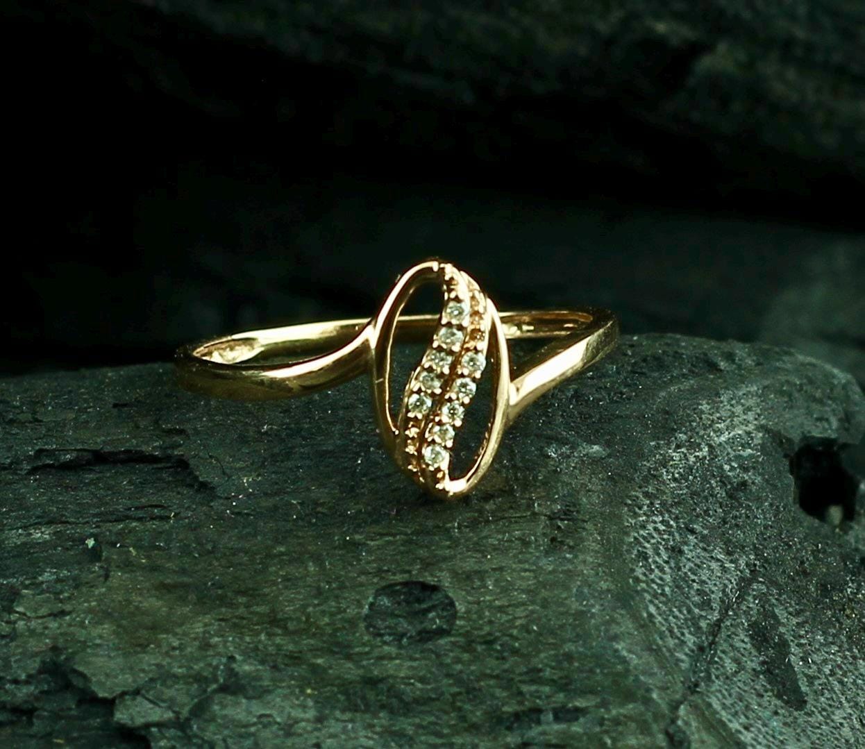 Sterling Silver Moissanite Ring | Dainty Swirl Promise Ring