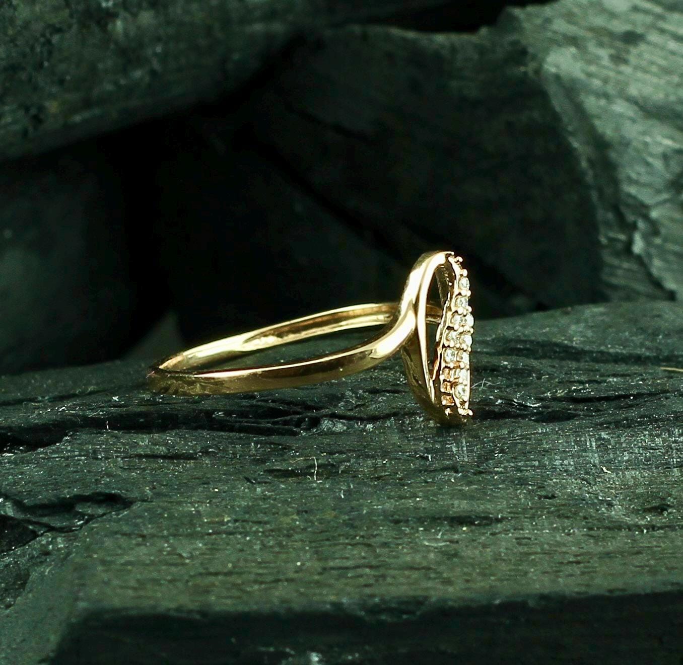 Sterling Silver Moissanite Ring | Dainty Swirl Promise Ring