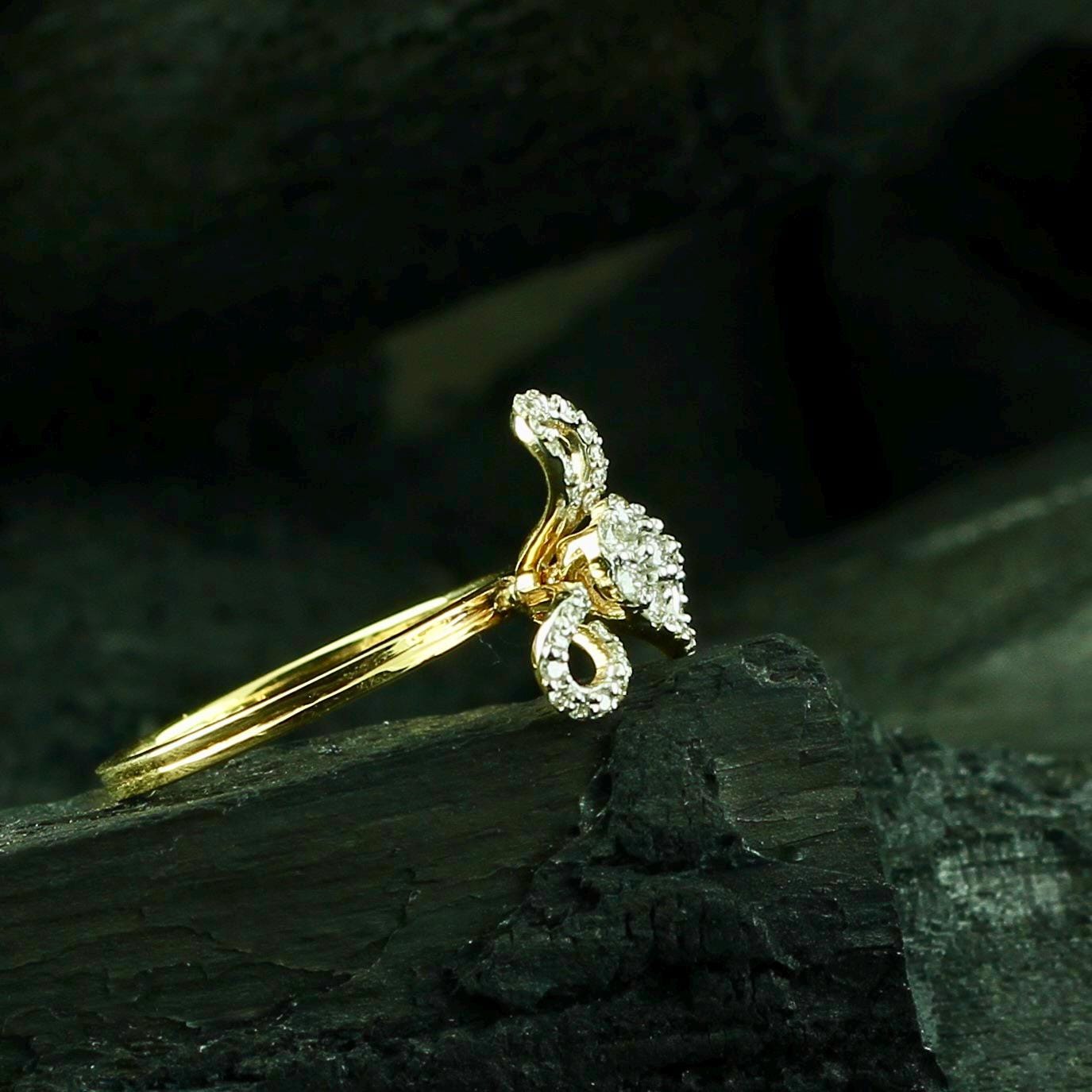 Moissanite Flower Ring • Sterling Silver Bow Knot Anniversary Gift