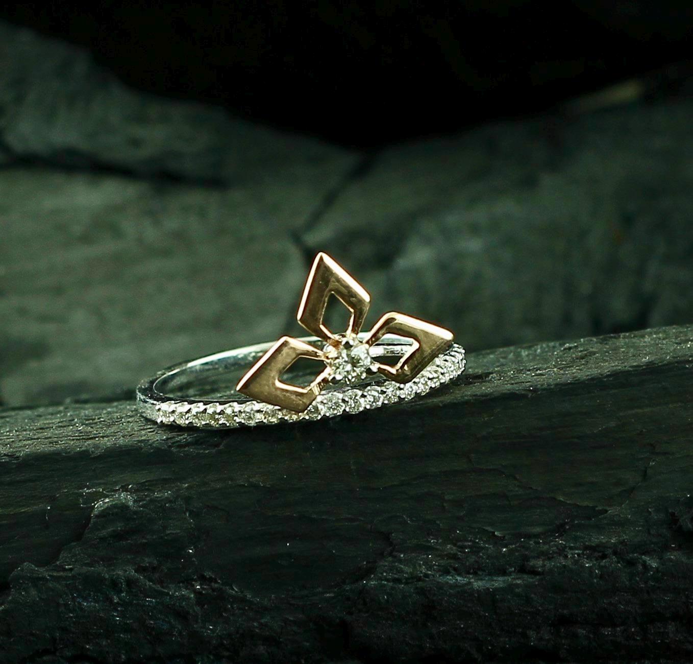 Moissanite Flower Ring • Sterling Silver Petal Crown, Anniversary Gift