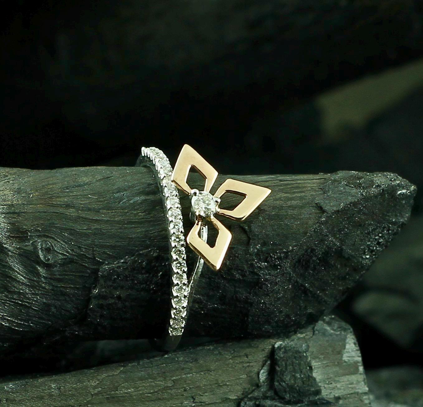 Moissanite Flower Ring • Sterling Silver Petal Crown, Anniversary Gift