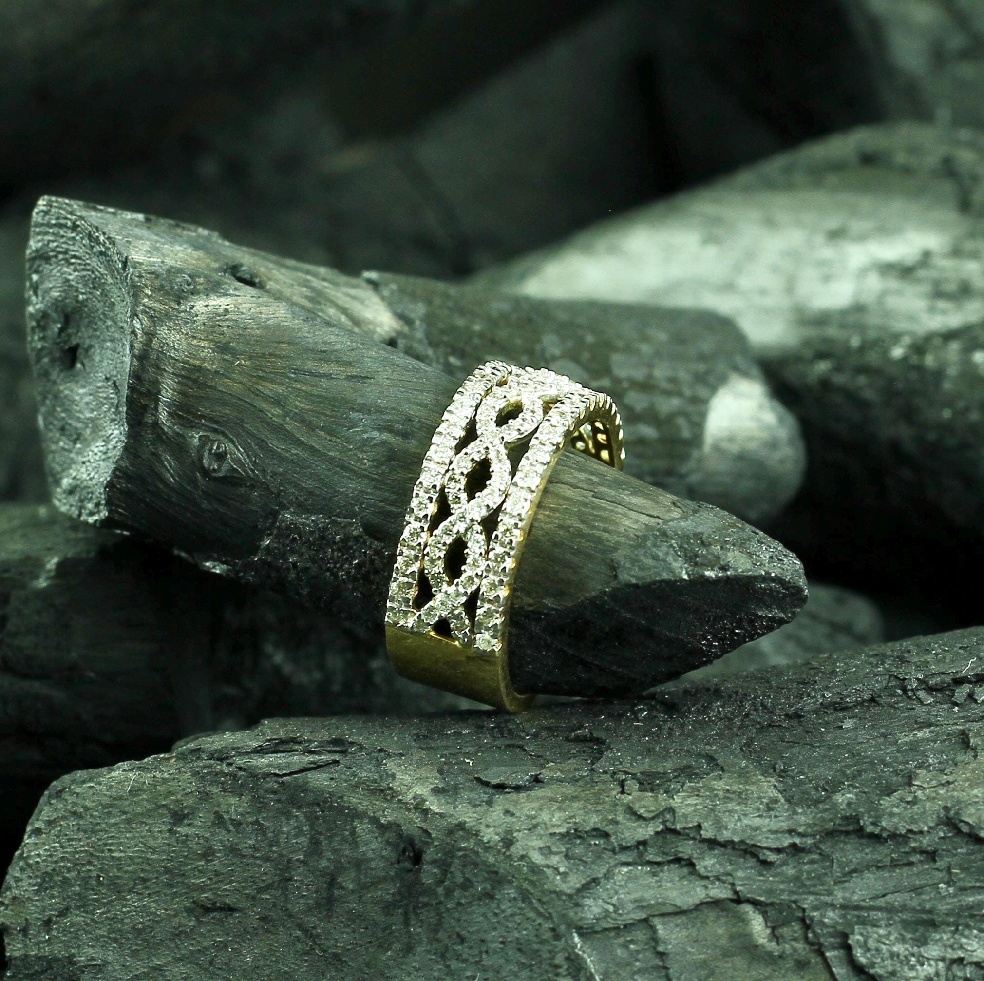 Moissanite Eternity Band, Sterling Silver Pave Anniversary Ring