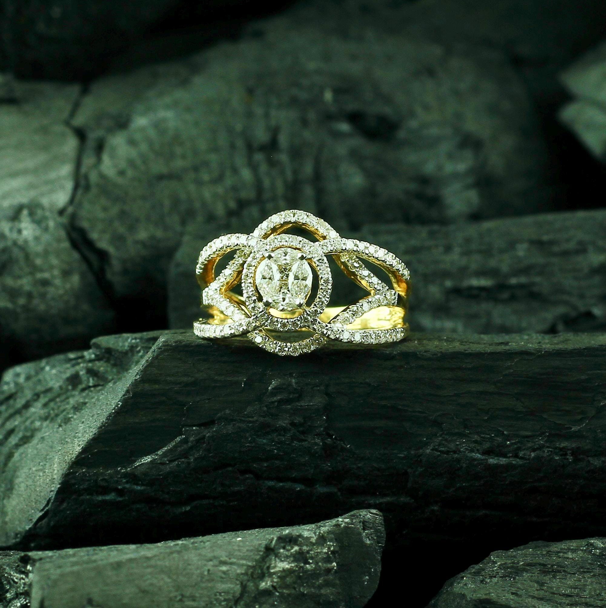 Oval Moissanite Statement Ring, Sterling Silver Crisscross Wedding Band