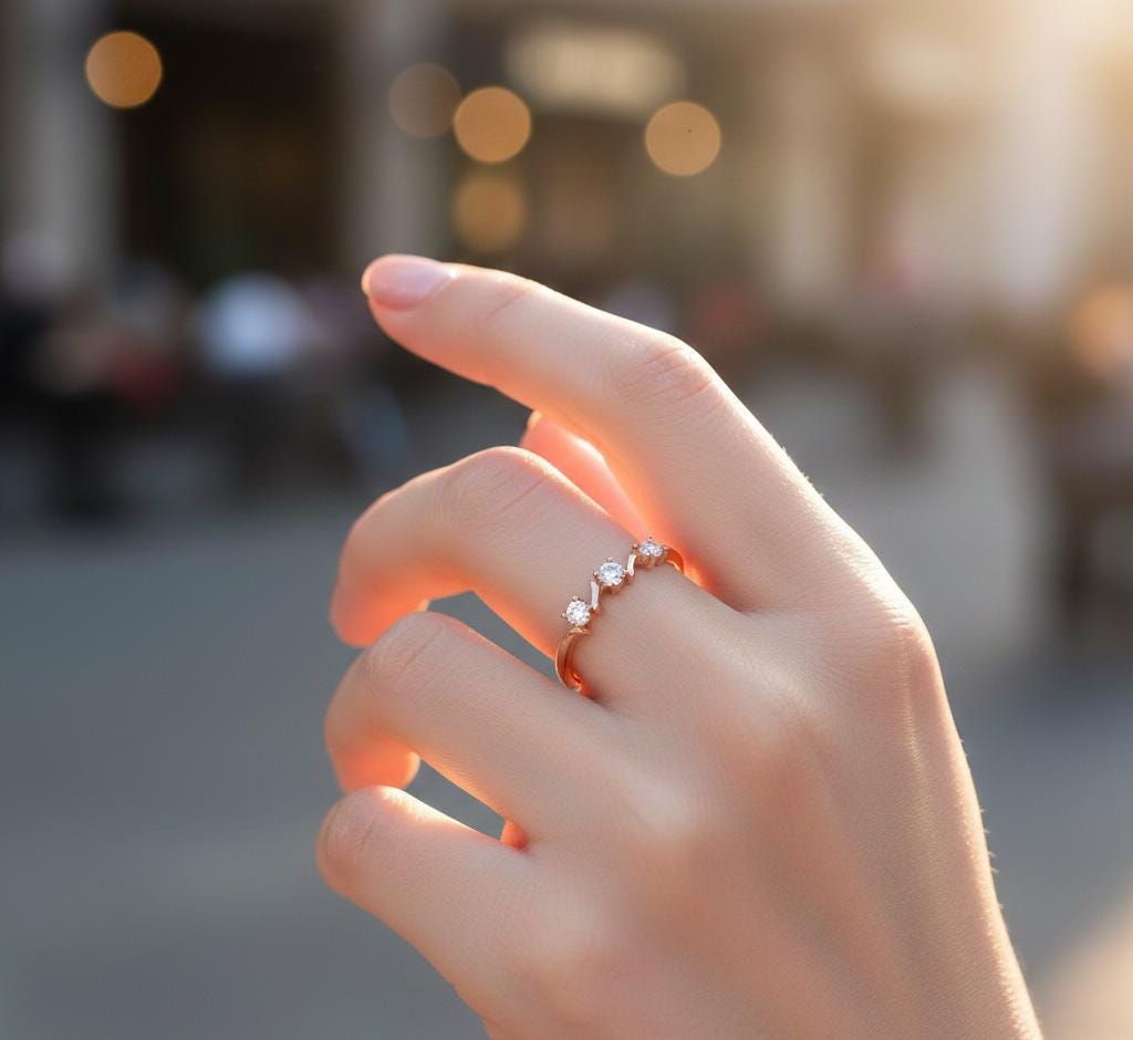 Moissanite Sterling Silver Wedding Band - Dainty Pave Eternity Ring