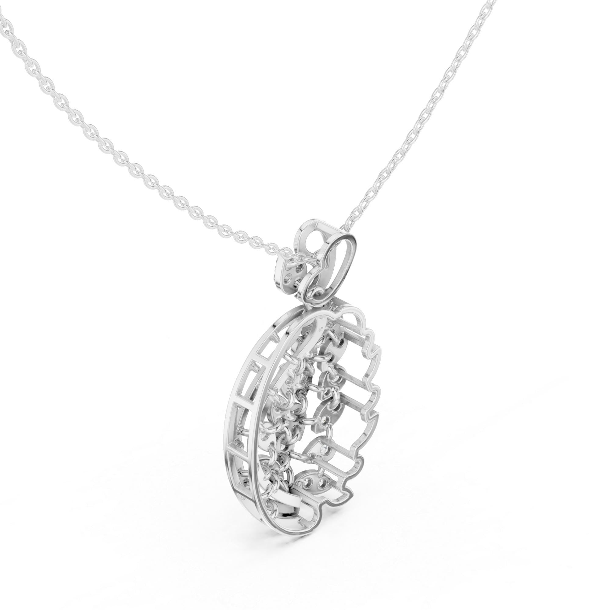 Sterling Silver Moissanite Necklace, Leaf Cluster Pendant, Handmade Jewelry