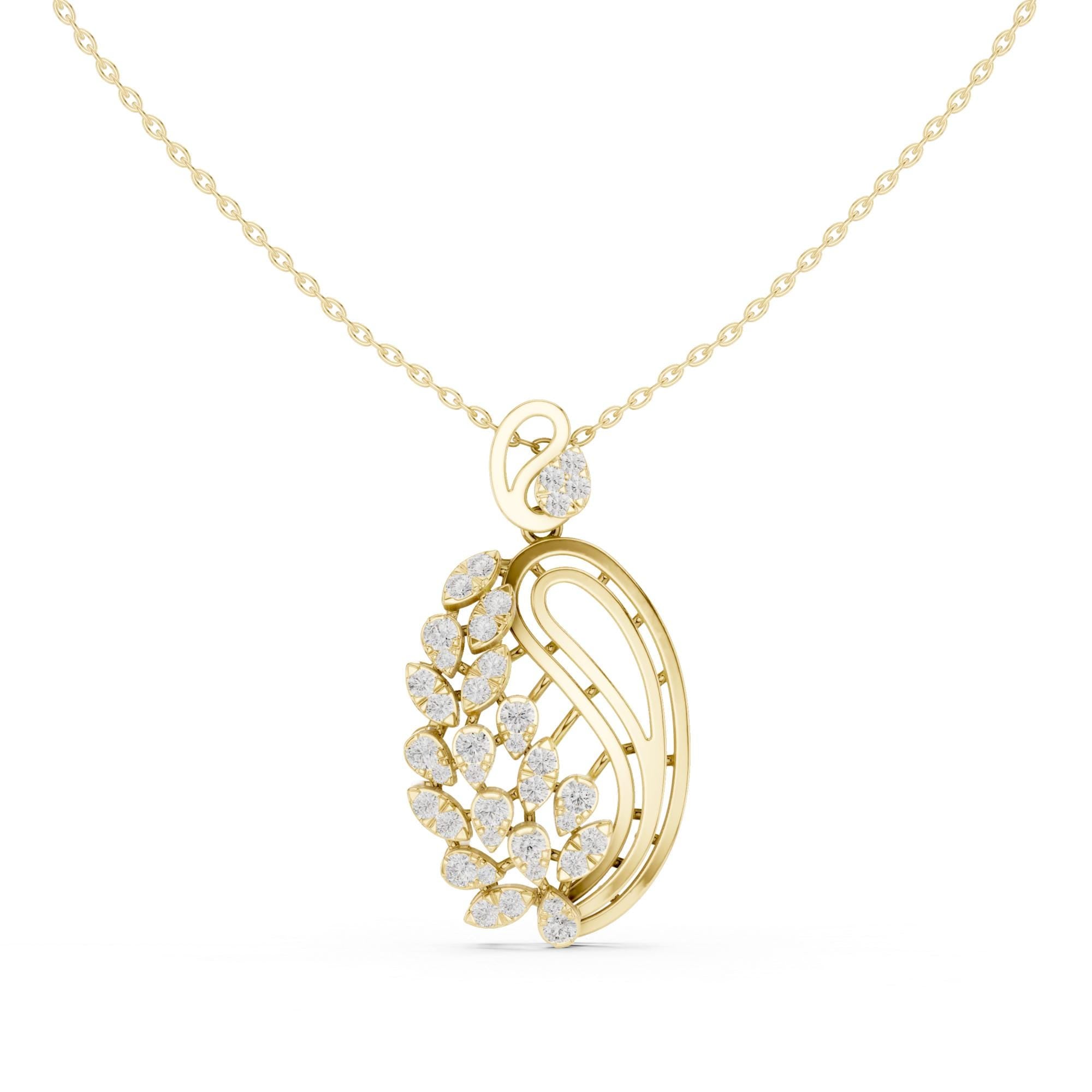 Sterling Silver Moissanite Necklace, Leaf Cluster Pendant, Handmade Jewelry
