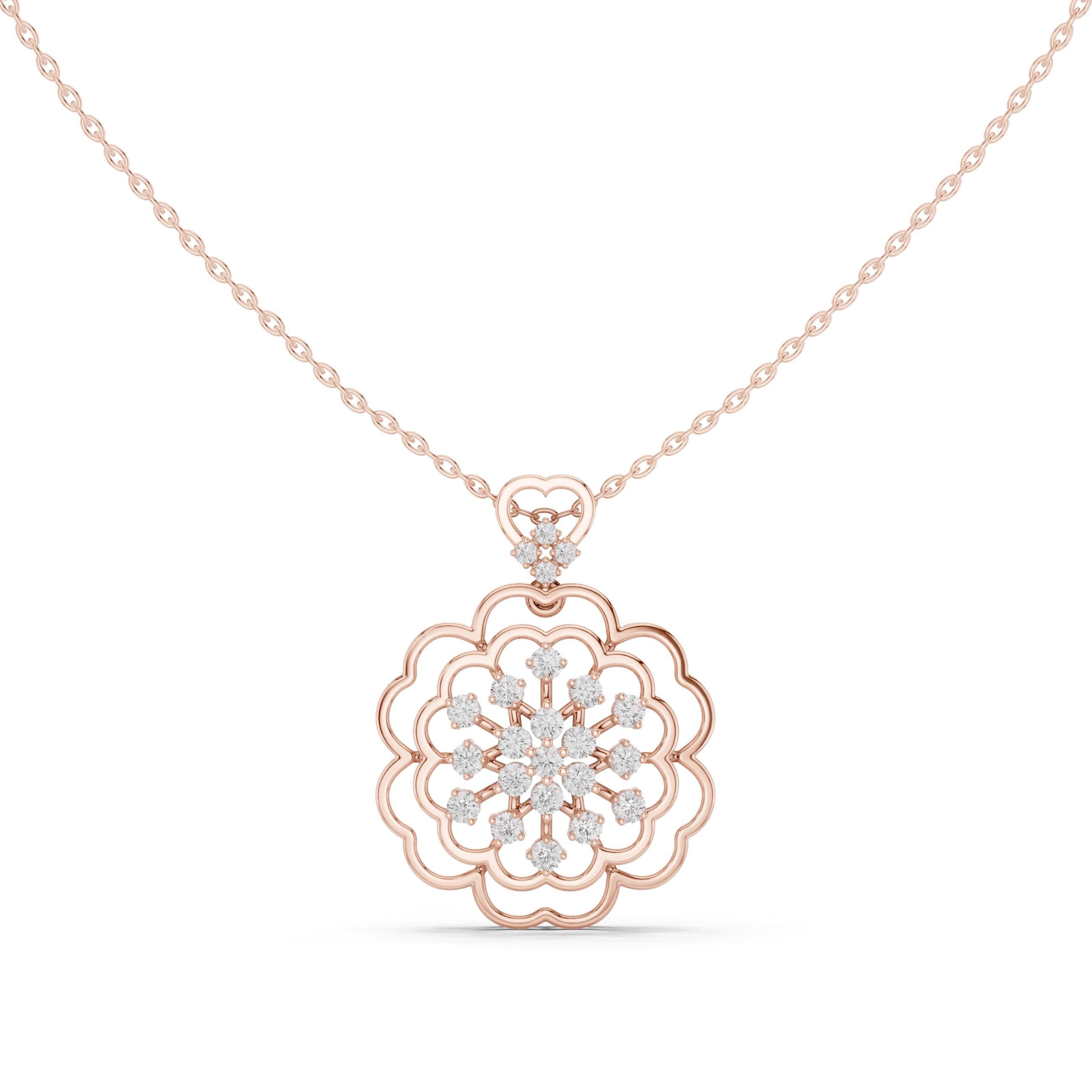 Sterling Silver Moissanite Flower Pendant | Anniversary Gift