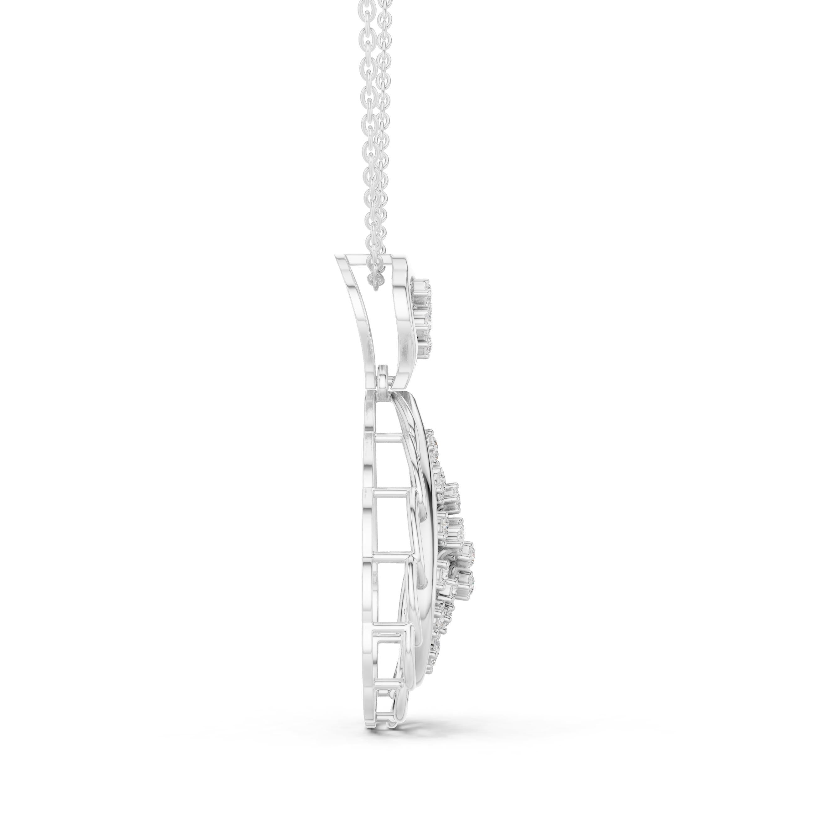 Moissanite Teardrop Necklace In 925 Sterling Silver, Dainty Bridal Wedding Sparkly Pear Pendant Necklace