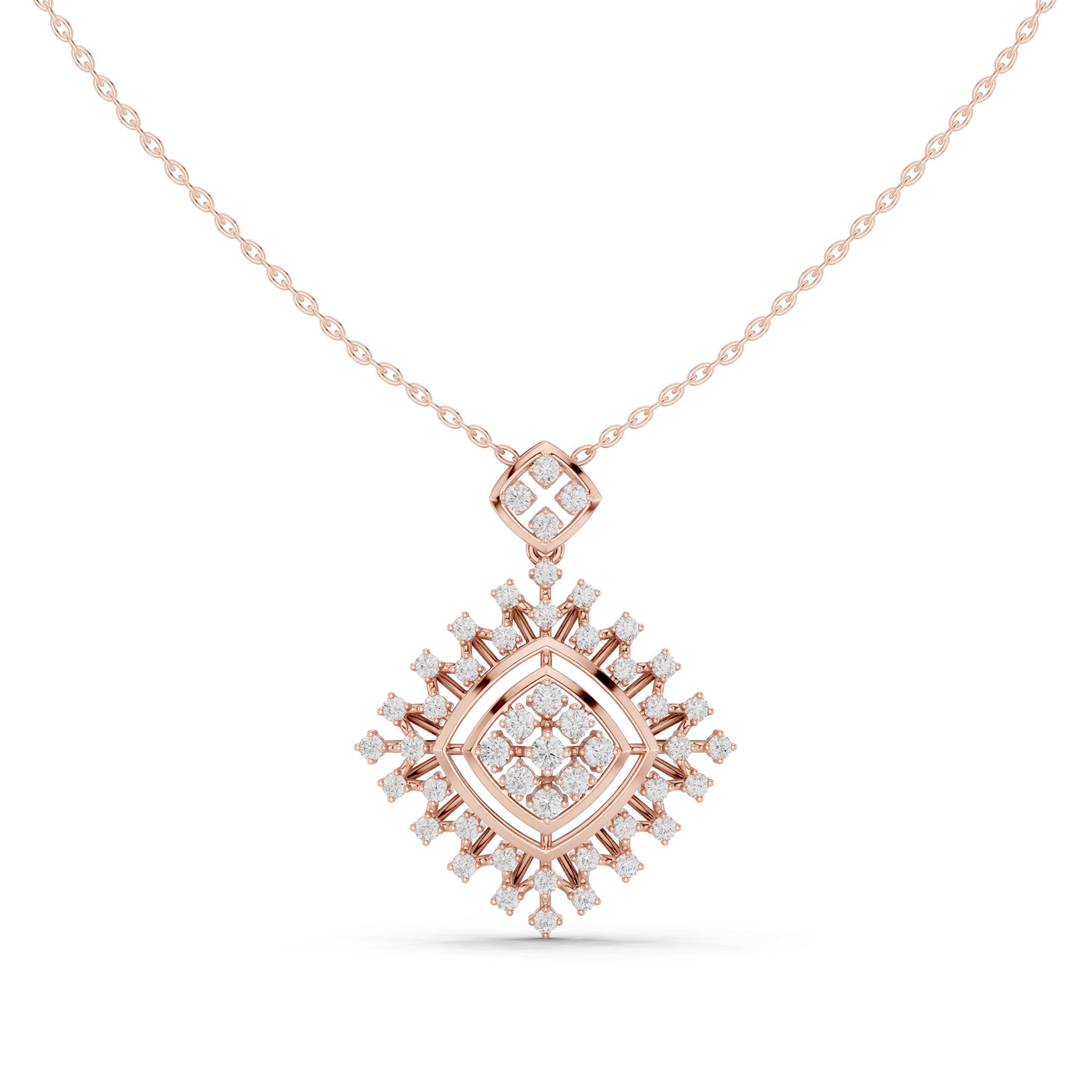 Moissanite Cluster Necklace, Sterling Silver Sunburst Pendant, Timeless Classic Design