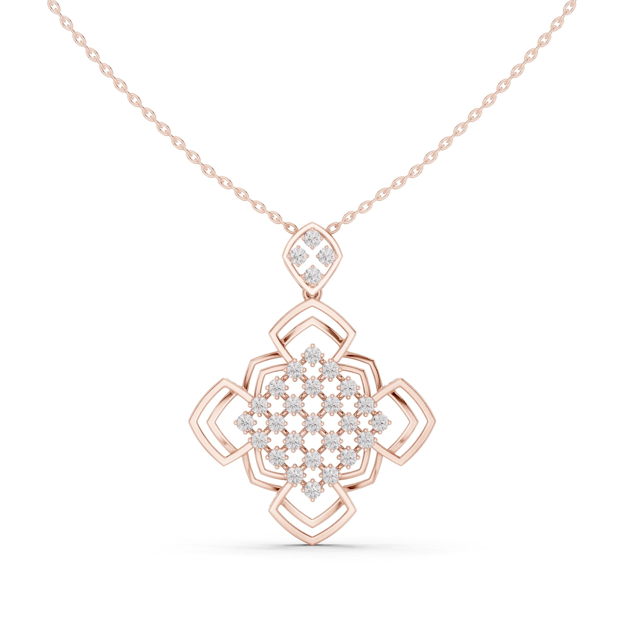 Moissanite Mandal Necklace In 925 Sterling Silver Sunburst Pendant Necklace For Women, Anniversary Jewelry