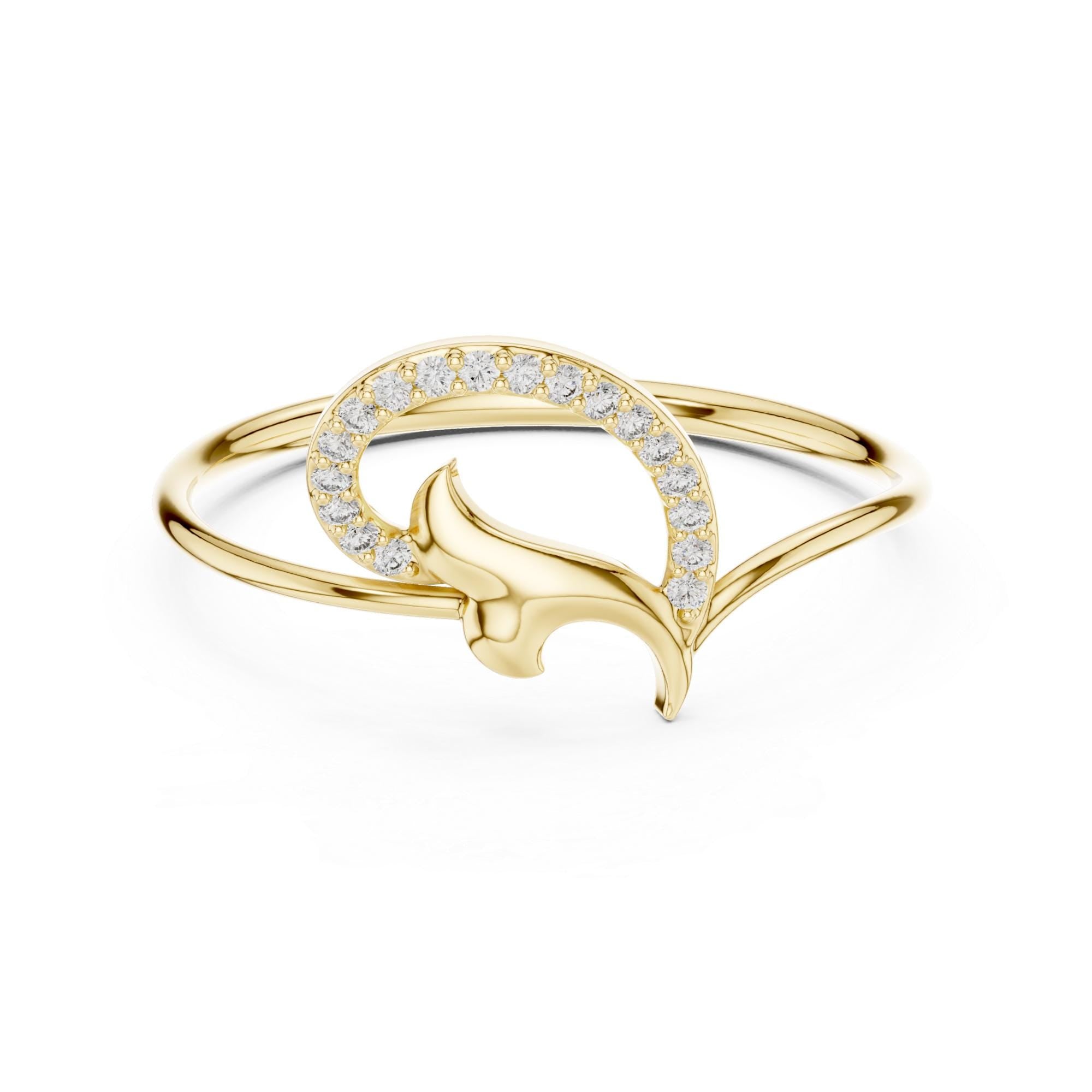 Sterling Silver Moissanite Leaf Ring – Curved Swirl Vine Statement Band