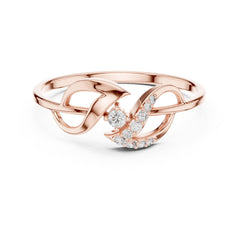 Sterling Silver Moissanite Swirl Ring – Minimalist Modern Statement Jewelry