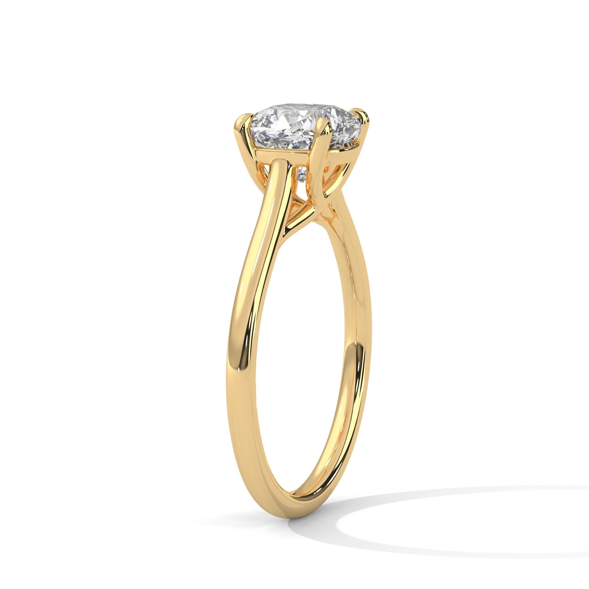 Cushion Cut Moissanite Engagement Ring, 925 Sterling Silver Solitaire Statement Ring