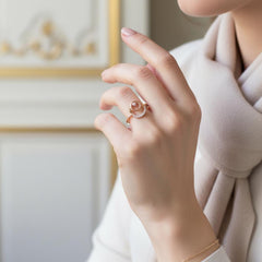 Orbit Moissanite Ring: Sterling Silver Geometric Art Deco Statement Band