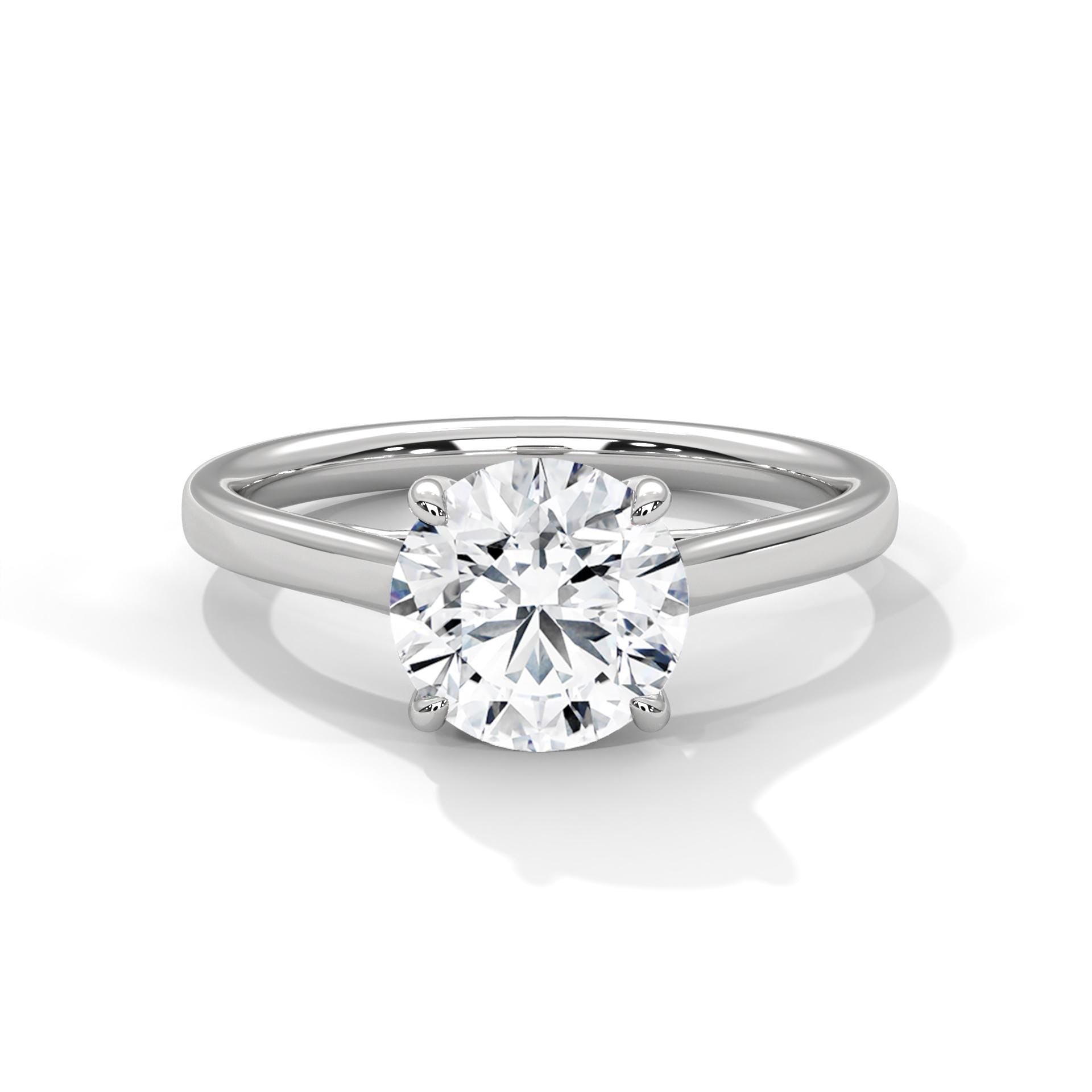Dainty Round Moissanite Solitaire Ring, 925 Sterling Silver, Minimalist Bridal Promise Ring