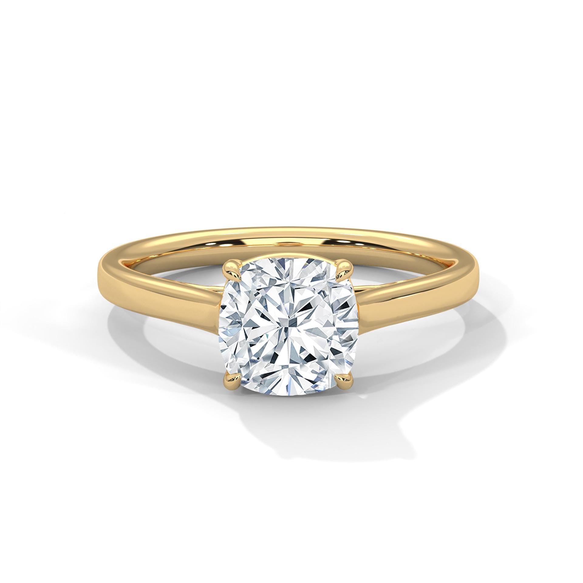 Cushion Cut Moissanite Engagement Ring, 925 Sterling Silver Pave Halo Wedding Band