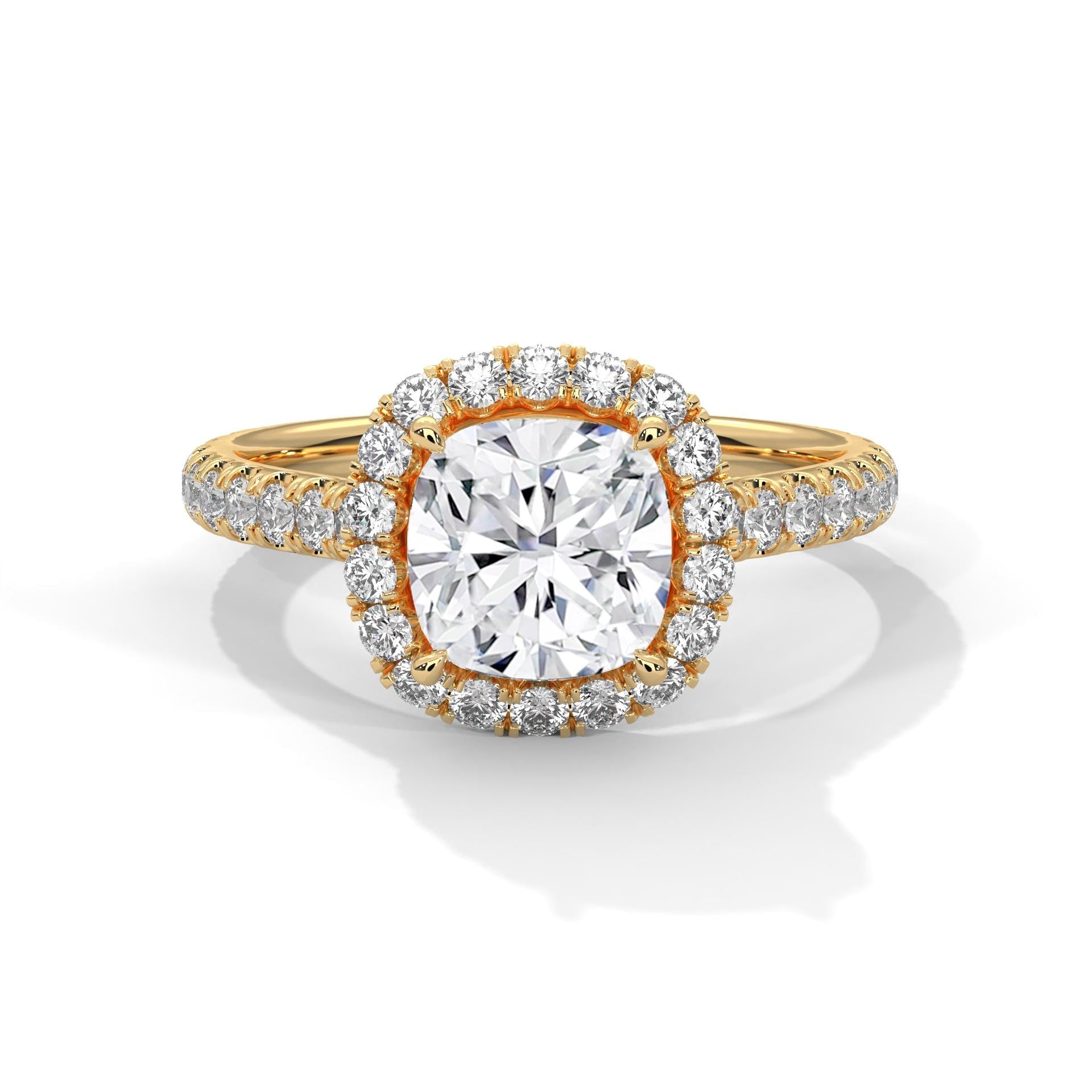 Vintage Cushion Cut Moissanite Engagement Ring, Sterling Silver Art Deco Wedding Statement