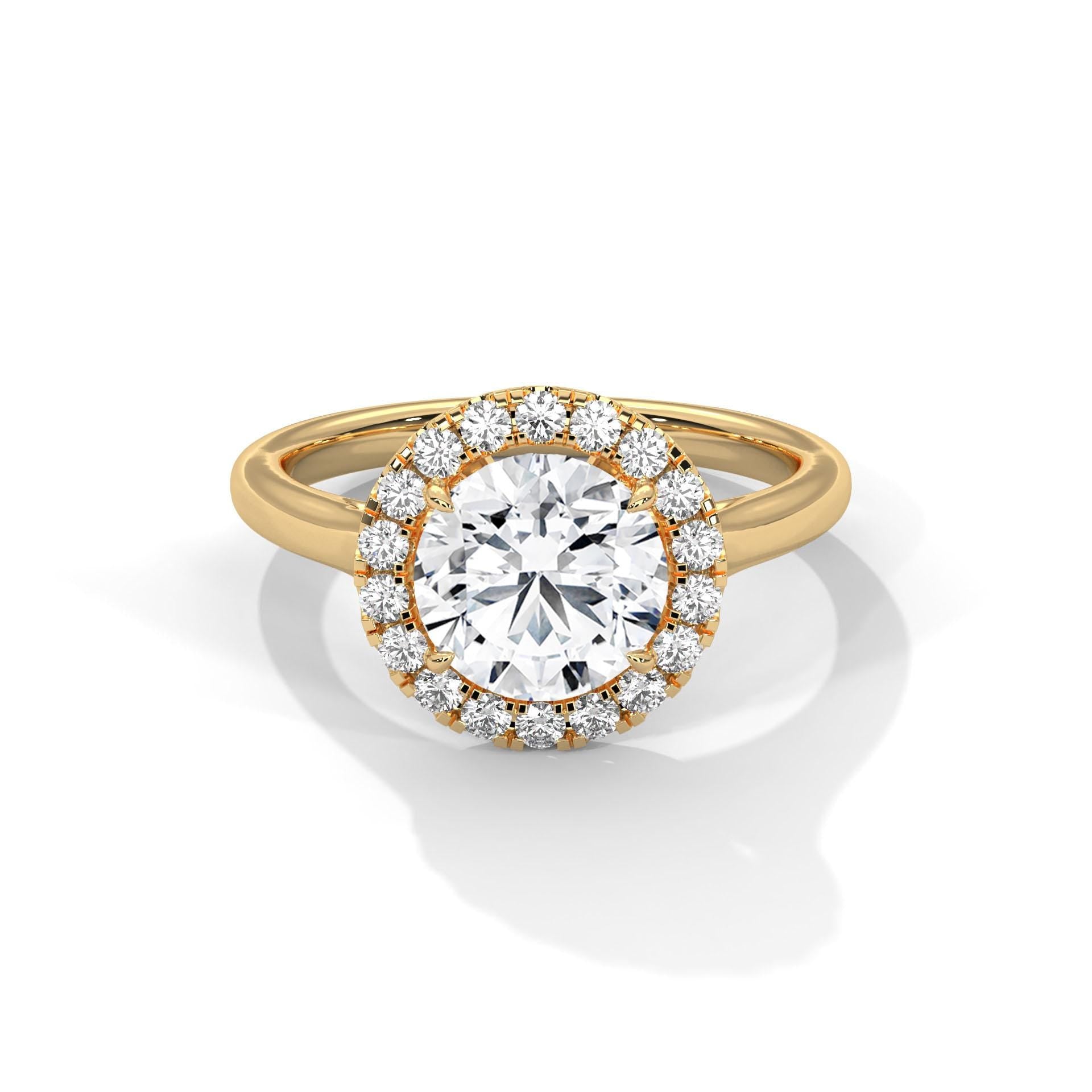 Round Brilliant Moissanite Engagement Ring, 925 Sterling Silver Wedding Band, Dainty Bridal Statement Ring