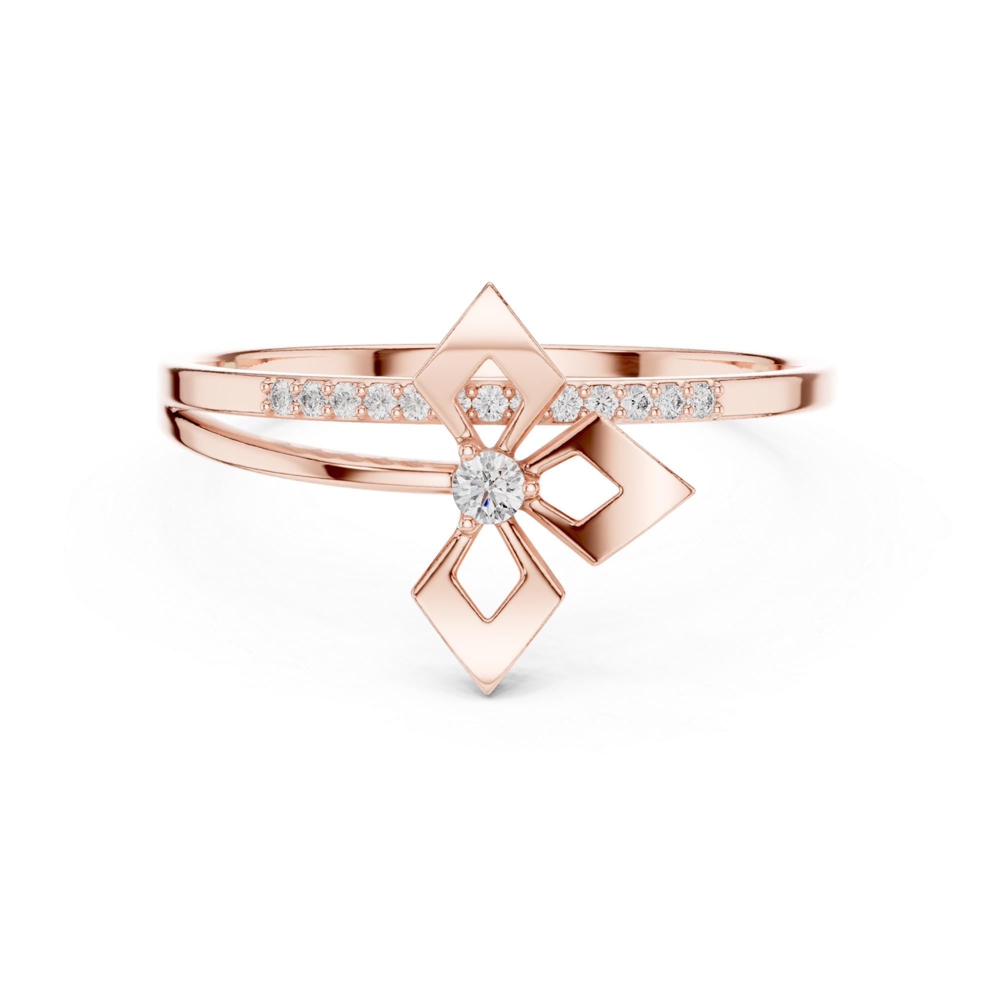 Delicate Moissanite Ring – 925 Sterling Silver Abstract Swirl Band