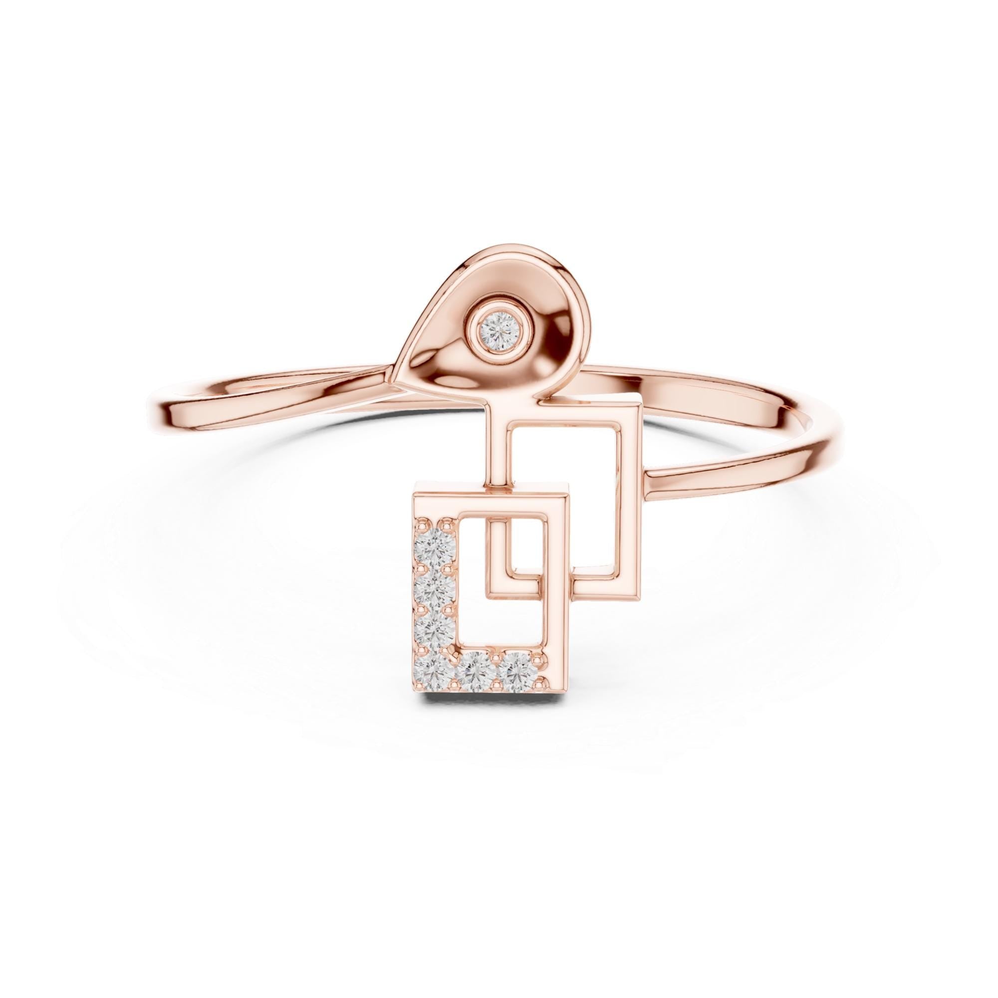 Dangle Drop Moissanite Ring – 925 Sterling Silver Abstract Swirl Band