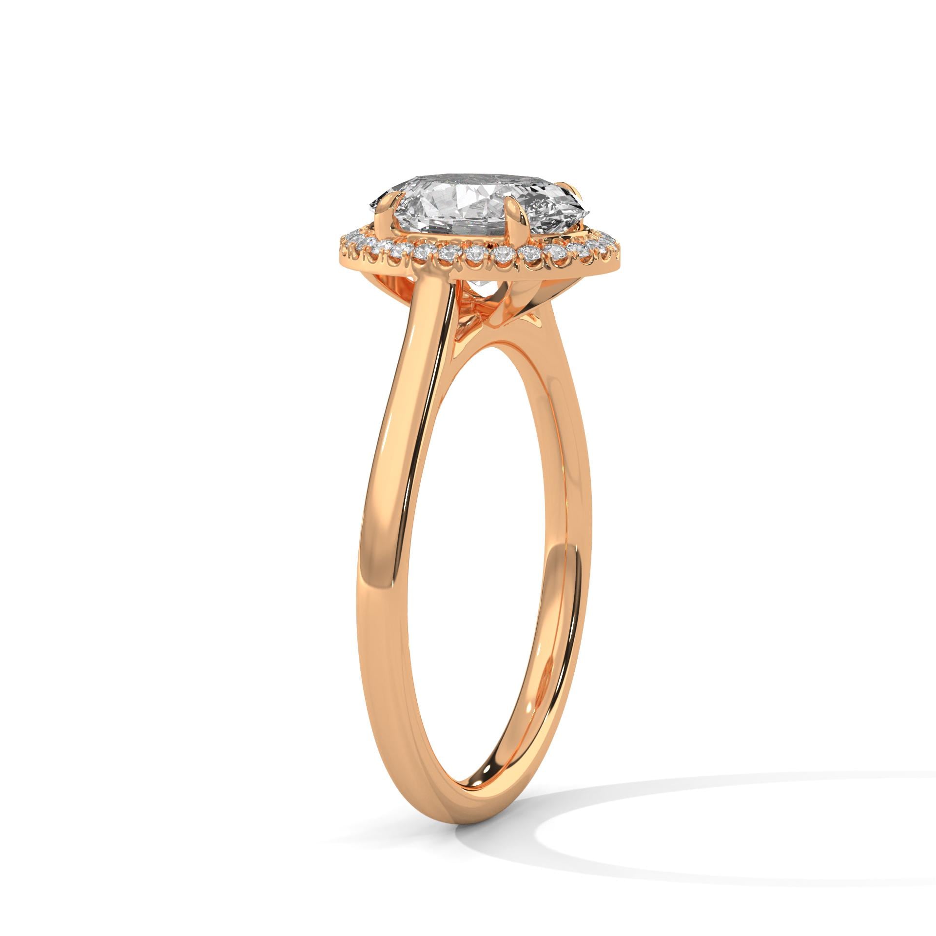 Oval Moissanite Halo Engagement Ring, Sterling Silver Art Deco Statement Ring