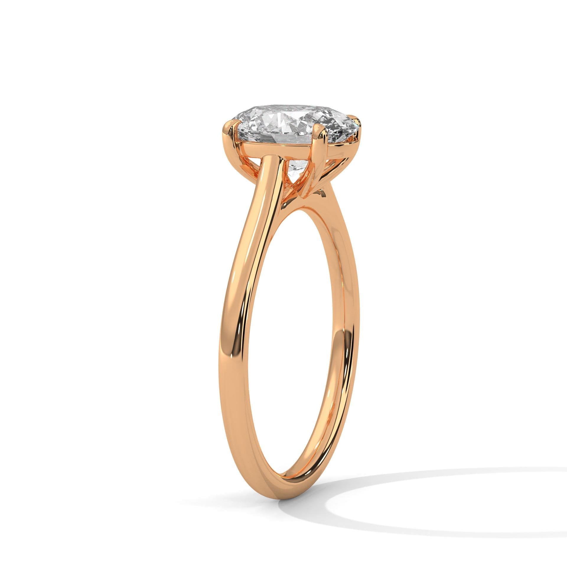 Oval Cut Moissanite Engagement Ring, Solid 925 Sterling Silver, Minimalist Solitaire Statement Ring