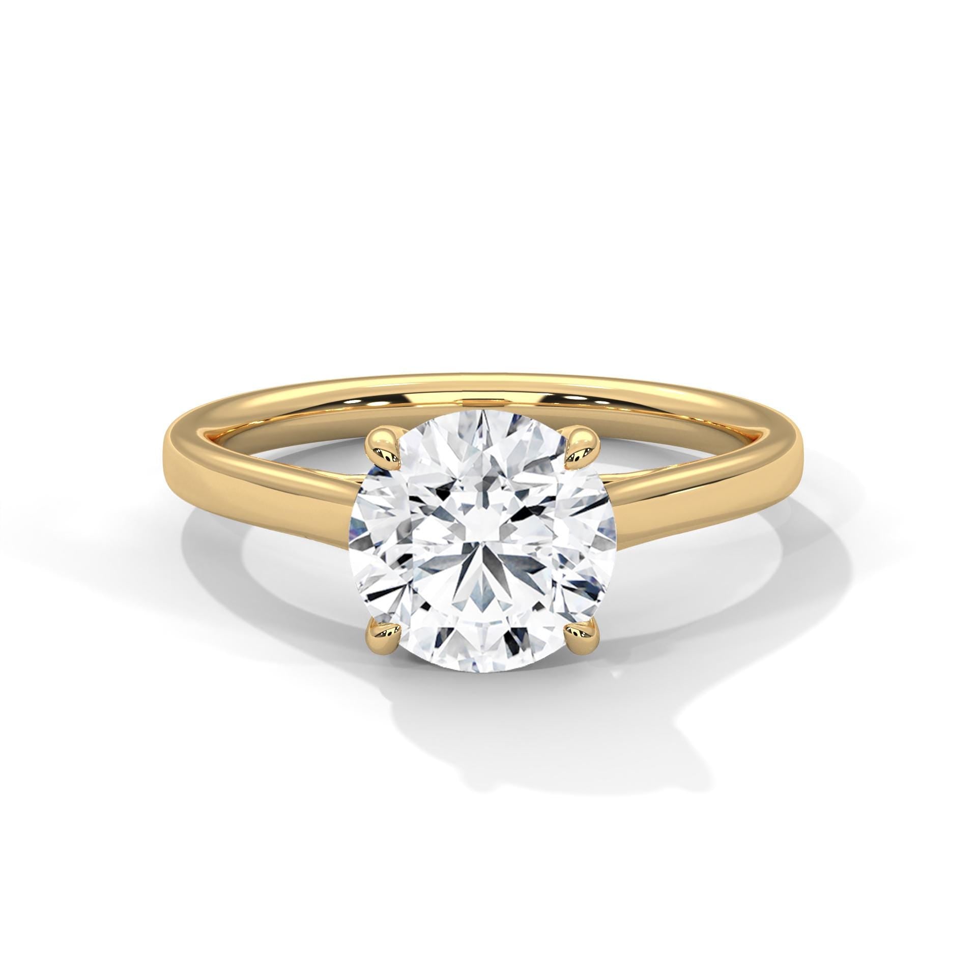 Dainty Round Moissanite Solitaire Ring, 925 Sterling Silver, Minimalist Bridal Promise Ring