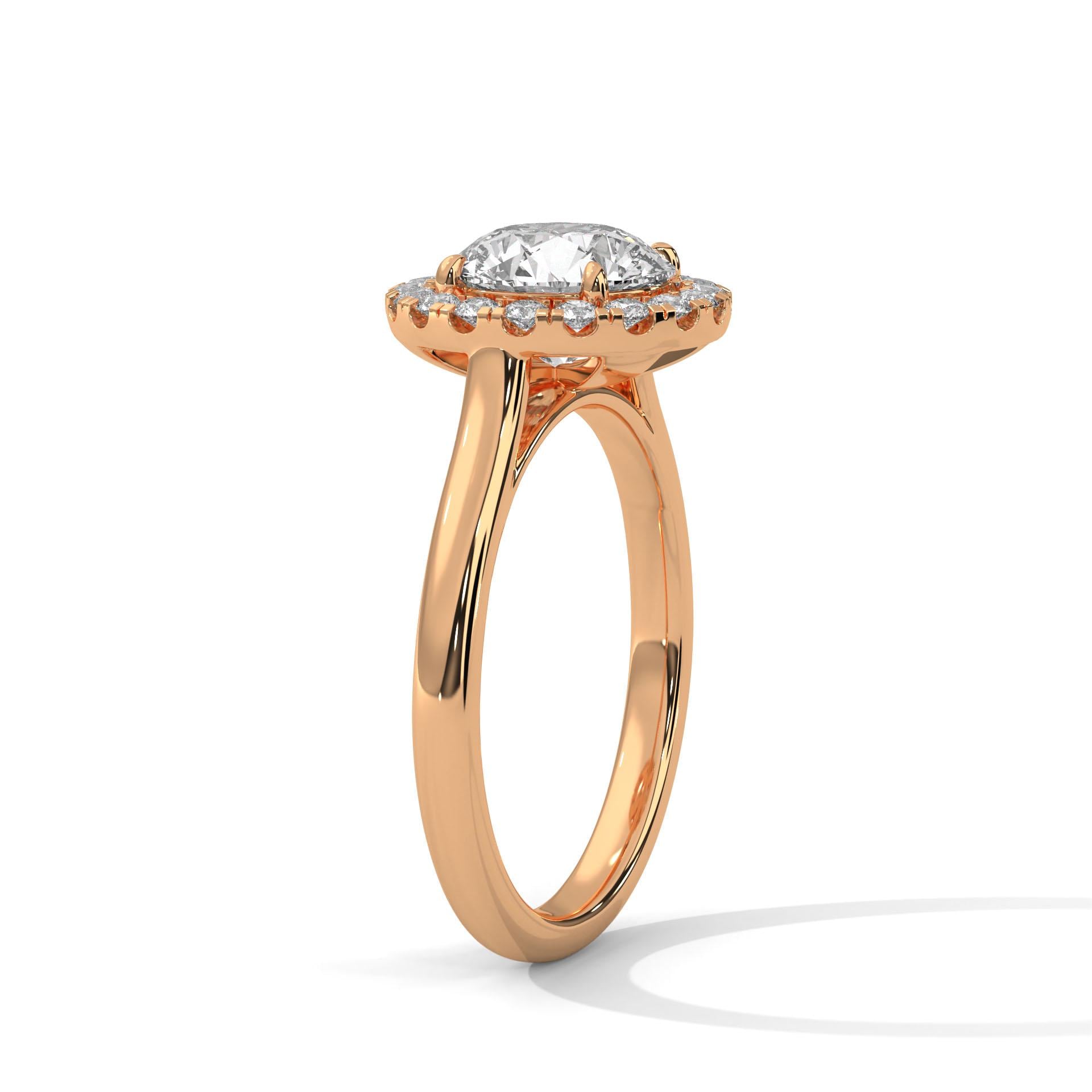 Round Brilliant Moissanite Engagement Ring, 925 Sterling Silver Wedding Band, Dainty Bridal Statement Ring