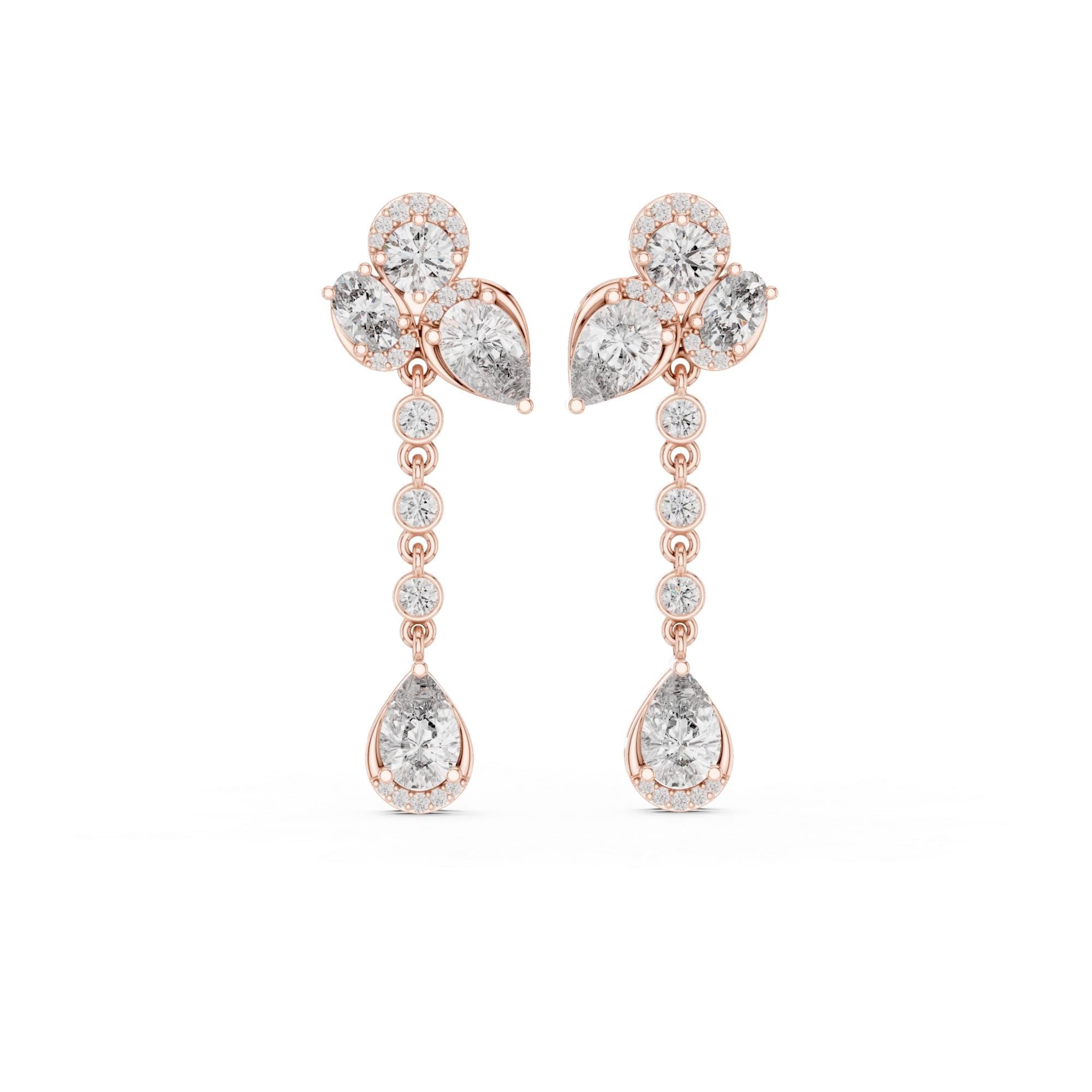 Moissanite Drop Earrings, 925 Sterling Silver, Art Deco Statement Bridal Jewelry