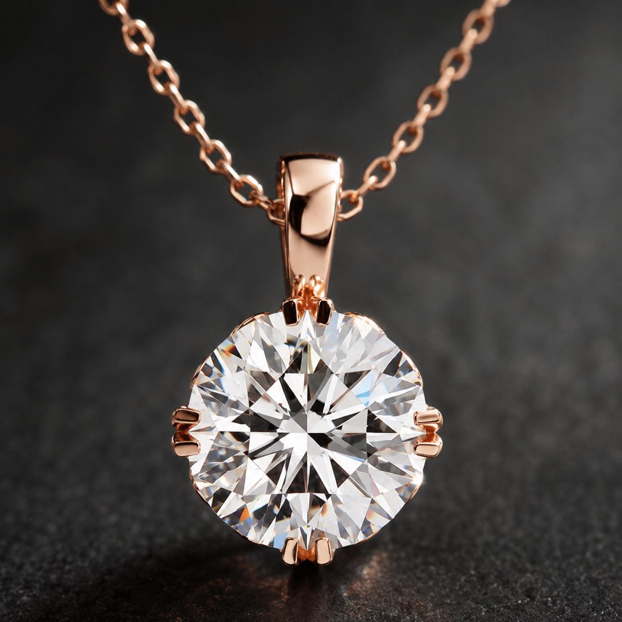 Sterling Silver Moissanite Pendant Necklace - Minimalist Dainty Jewelry