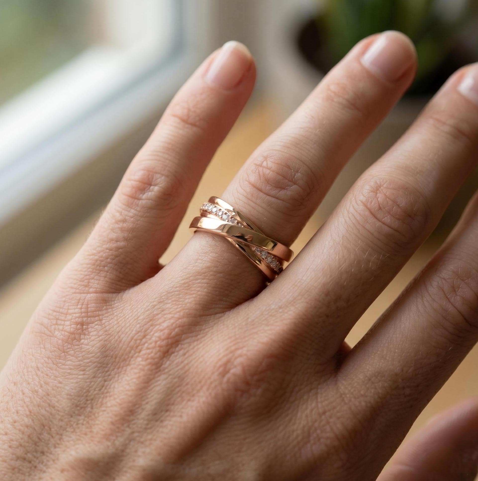 Men's Sterling Silver Moissanite Cross Band Ring, Dainty Minimalist Wedding Band