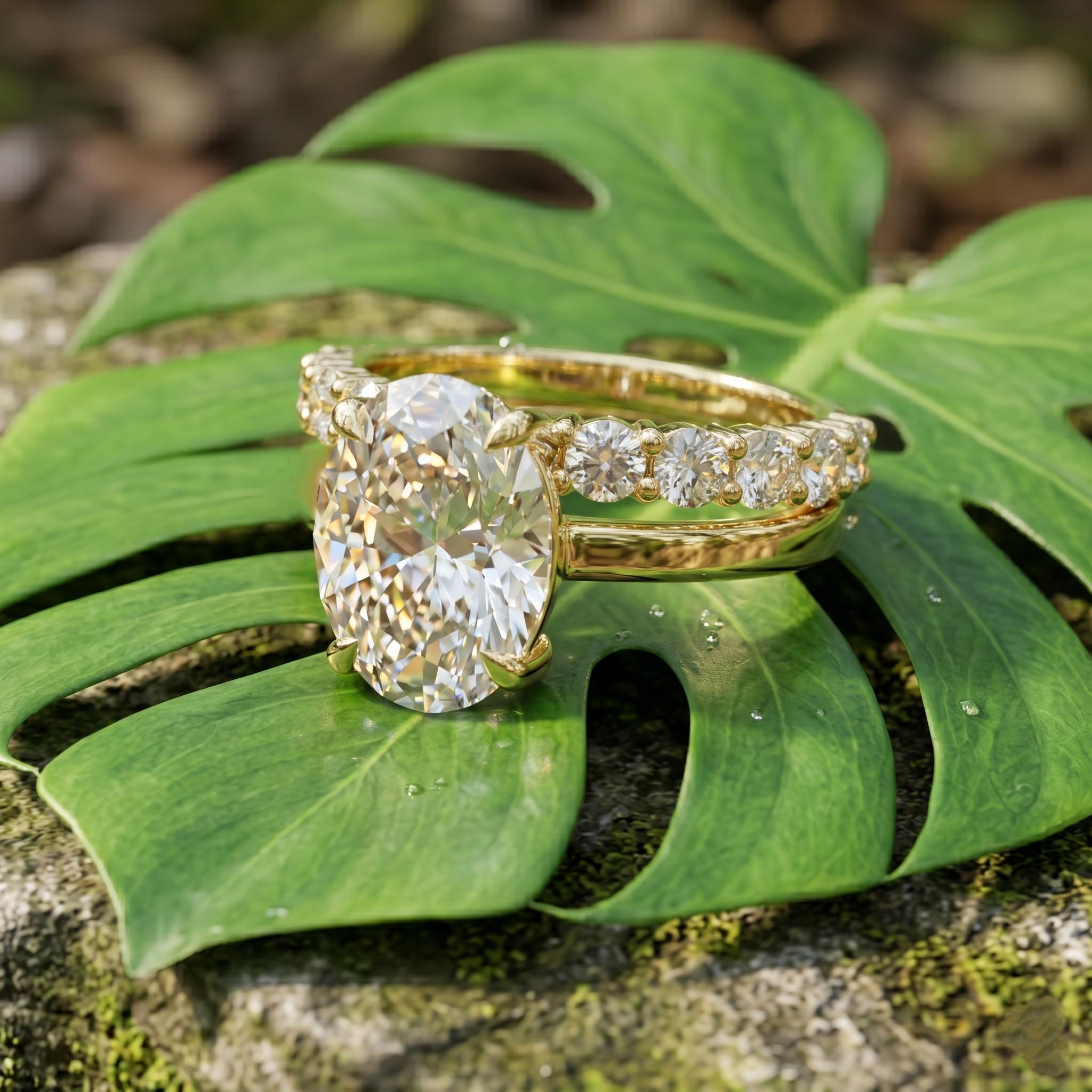 Eternity Moissanite Ring, Oval Cut Sterling Silver Band, Anniversary Promise Ring