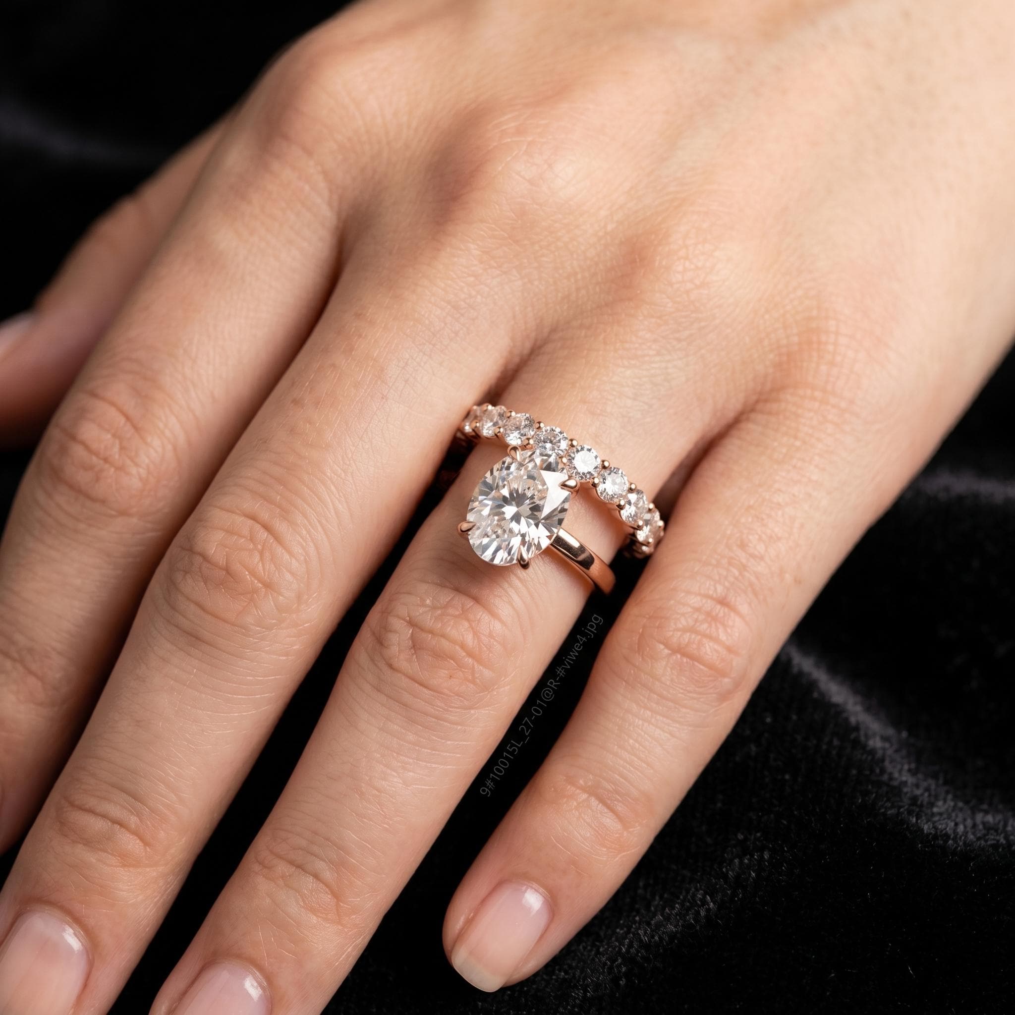 Eternity Moissanite Ring, Oval Cut Sterling Silver Band, Anniversary Promise Ring
