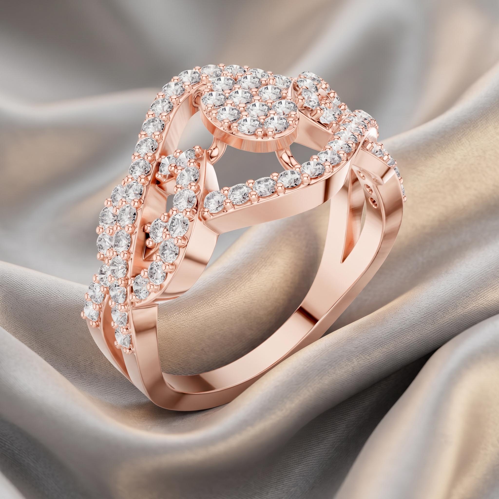 Lattice Moissanite Ring, Sterling Silver Criss Cross Boho Statement Ring