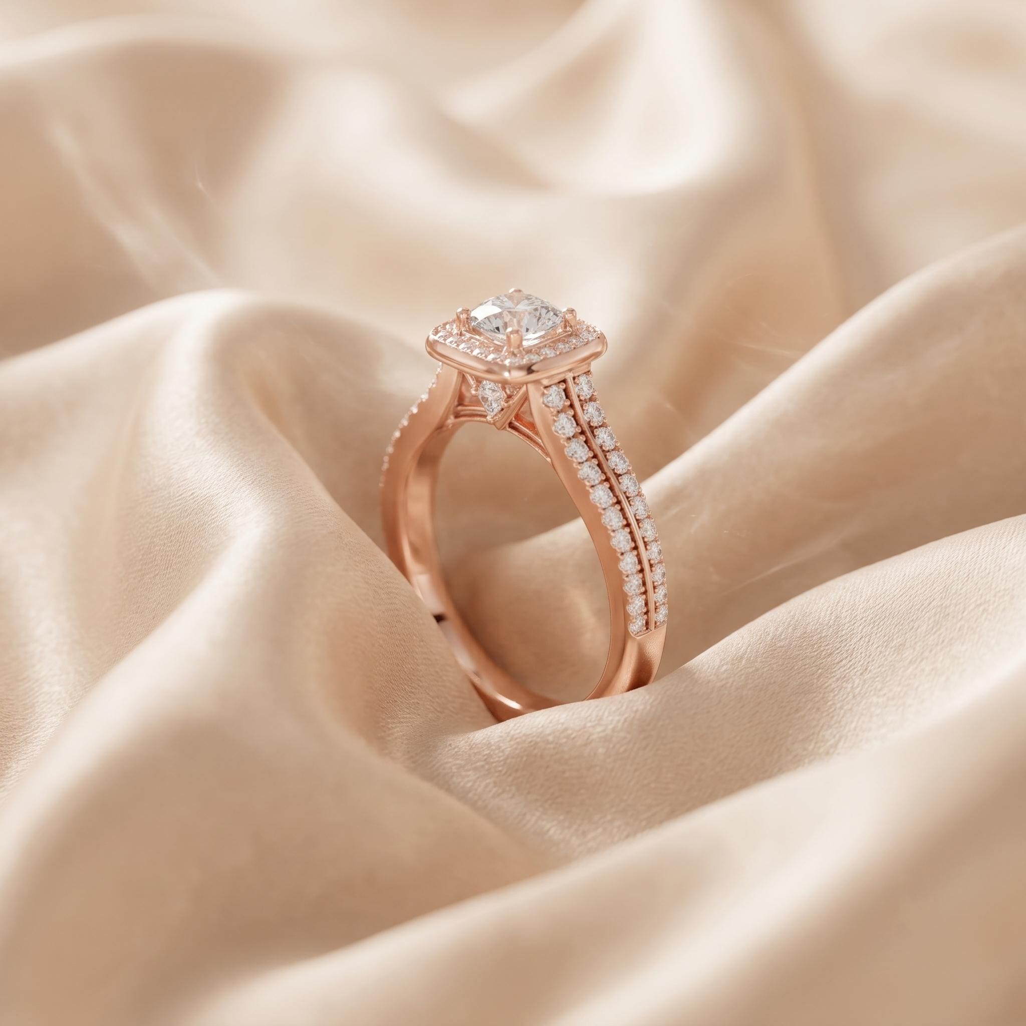Sterling Silver Moissanite Engagement Ring, Sparkling Bridal Jewelry (3.00ct)