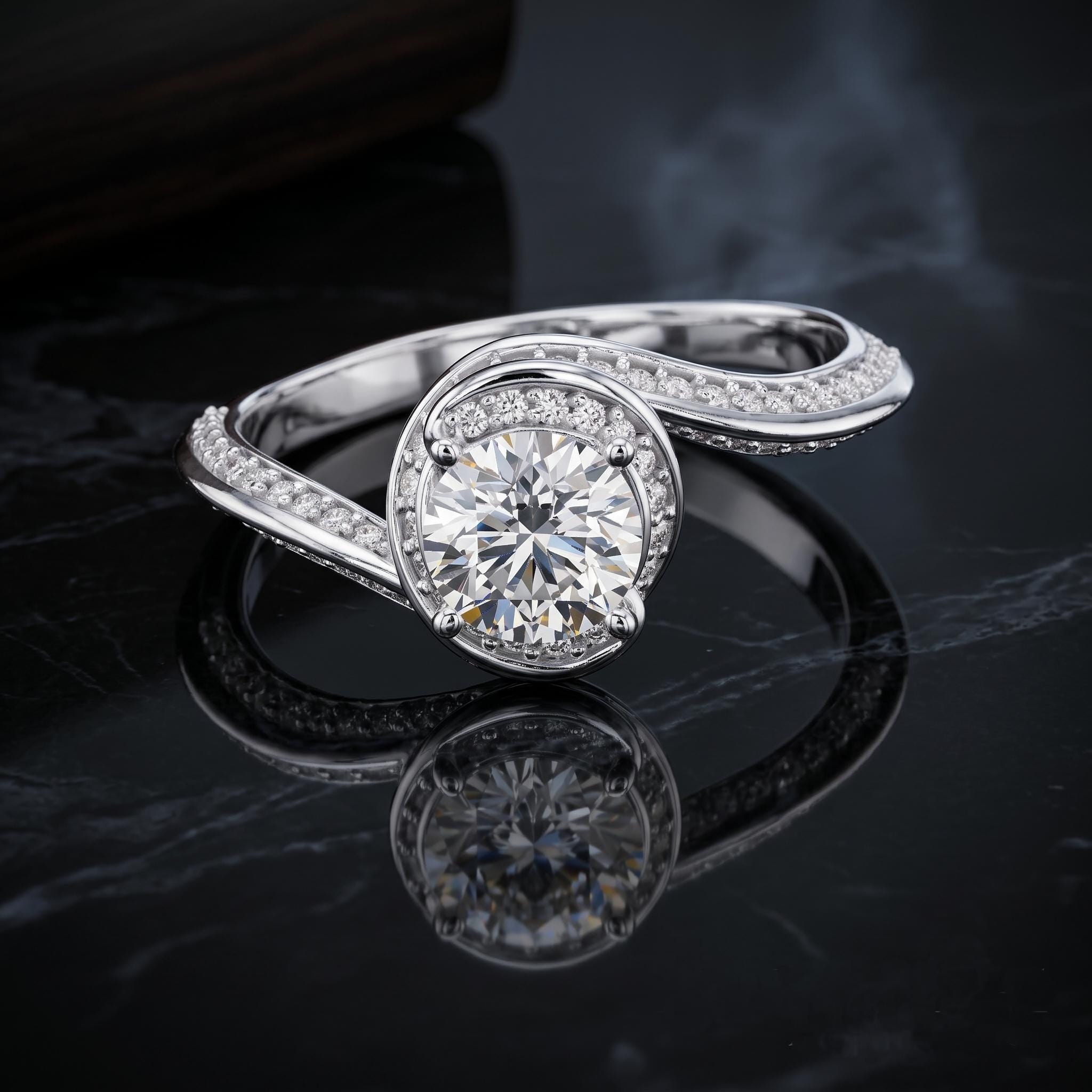 925 Sterling Silver Moissanite Halo Engagement Ring, Rose Gold Wedding Jewelry