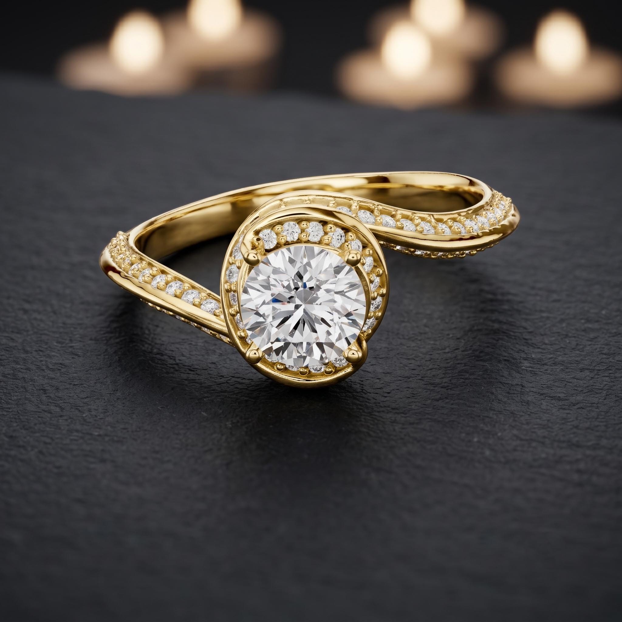 925 Sterling Silver Moissanite Halo Engagement Ring, Rose Gold Wedding Jewelry
