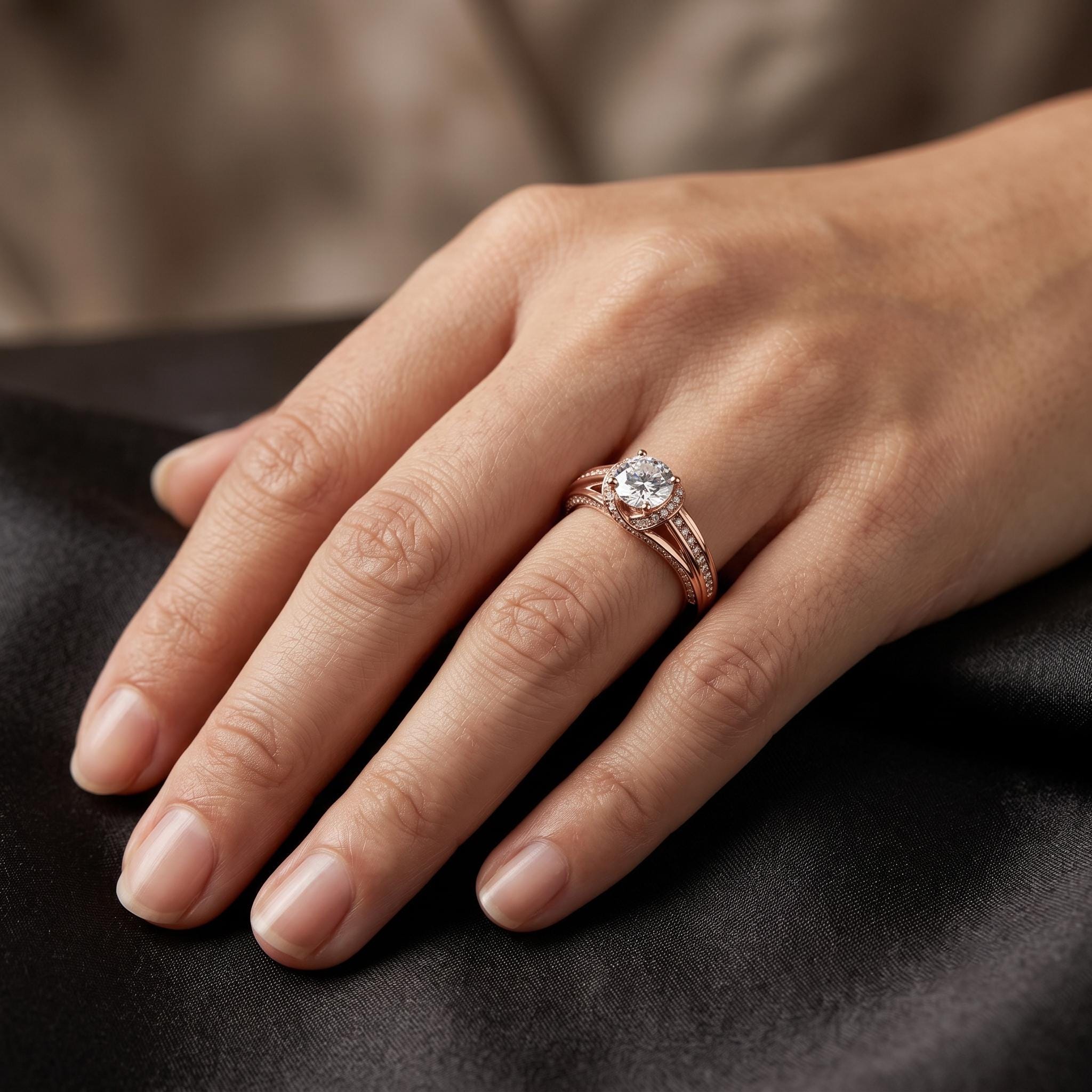 Sterling Silver Moissanite Engagement Ring, Pave Shank, Vintage Style Gift