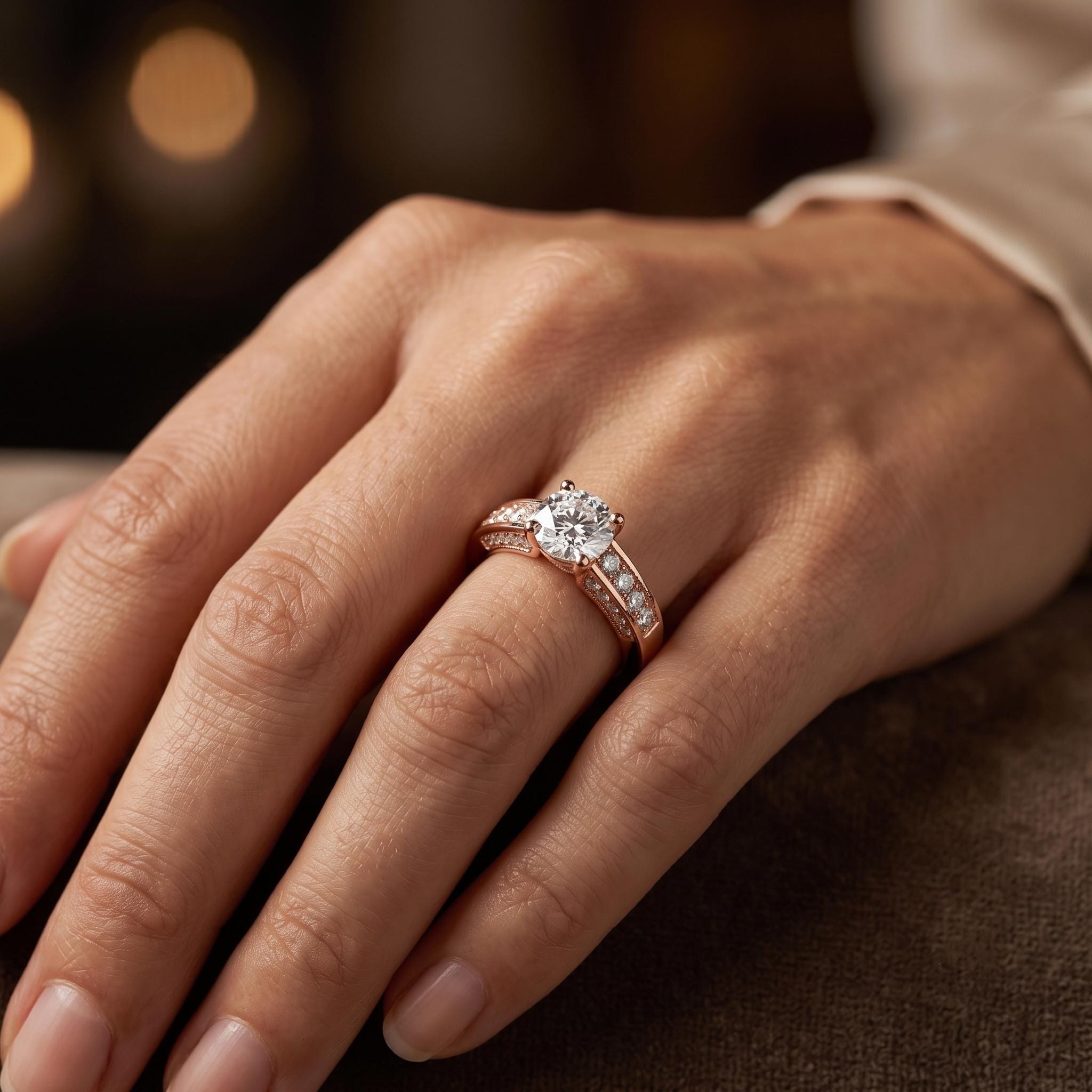 Round Cut Moissanite Engagement Ring, Sterling Silver Channel Set, Brilliant Sparkle