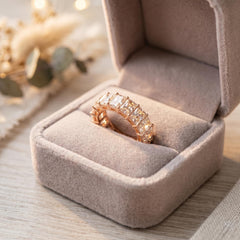 Radiant Cut Moissanite Eternity Band, 925 Sterling Silver Men's Ring