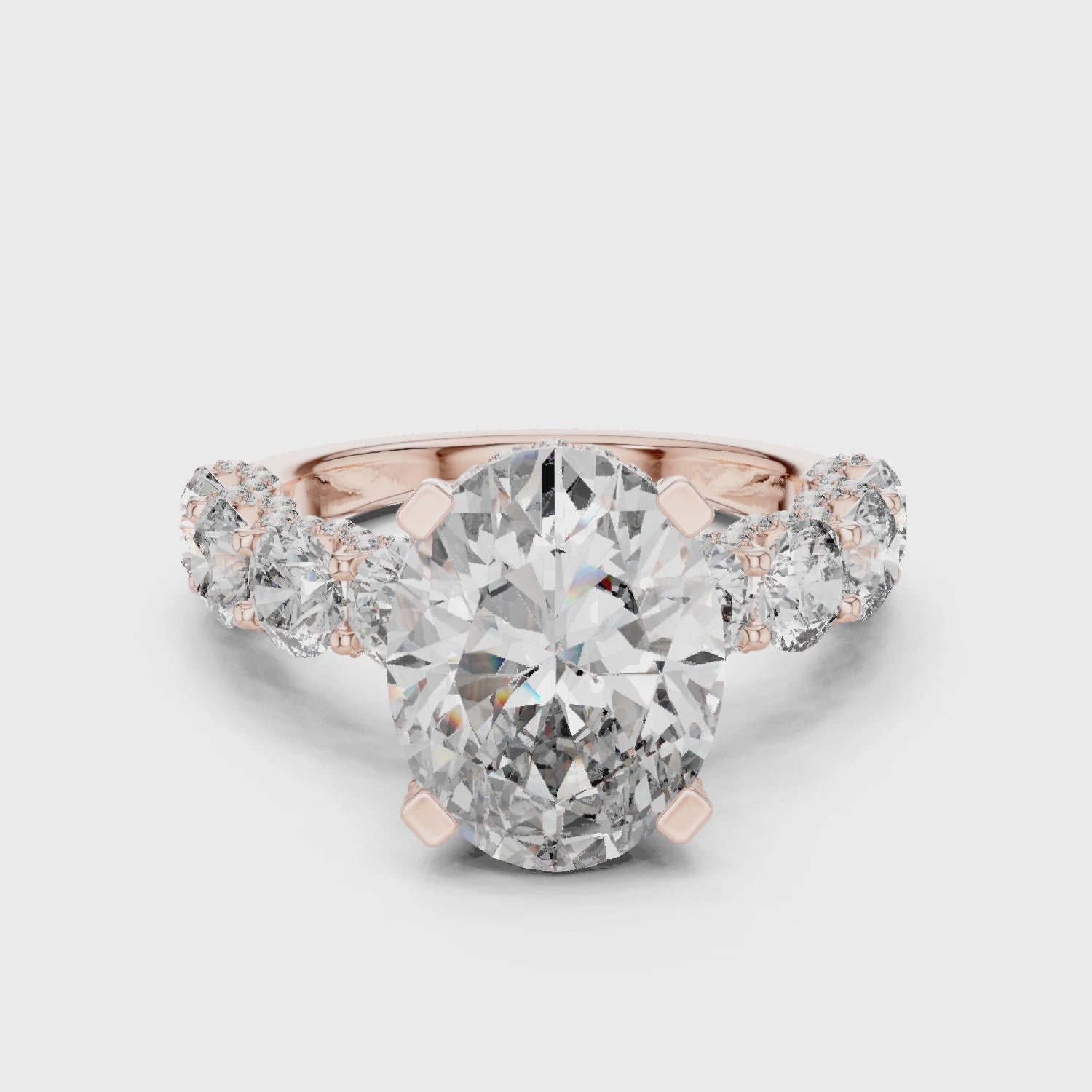 Oval Moissanite Engagement Ring, Sterling Silver Statement, Radiant Promise Ring