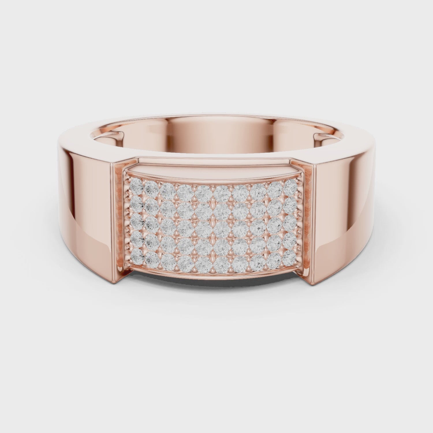 Men's Iced Out Moissanite Ring, 925 Sterling Silver Vermeil Statement Ring