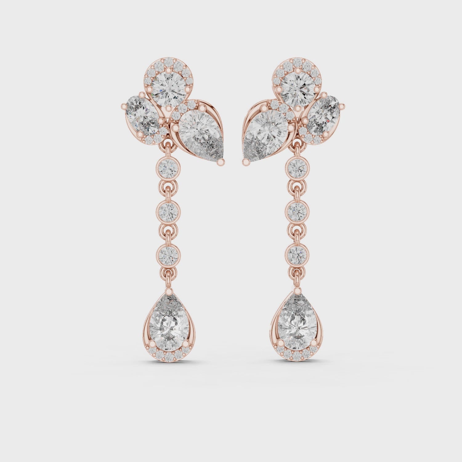 Moissanite Drop Earrings, 925 Sterling Silver, Art Deco Statement Bridal Jewelry