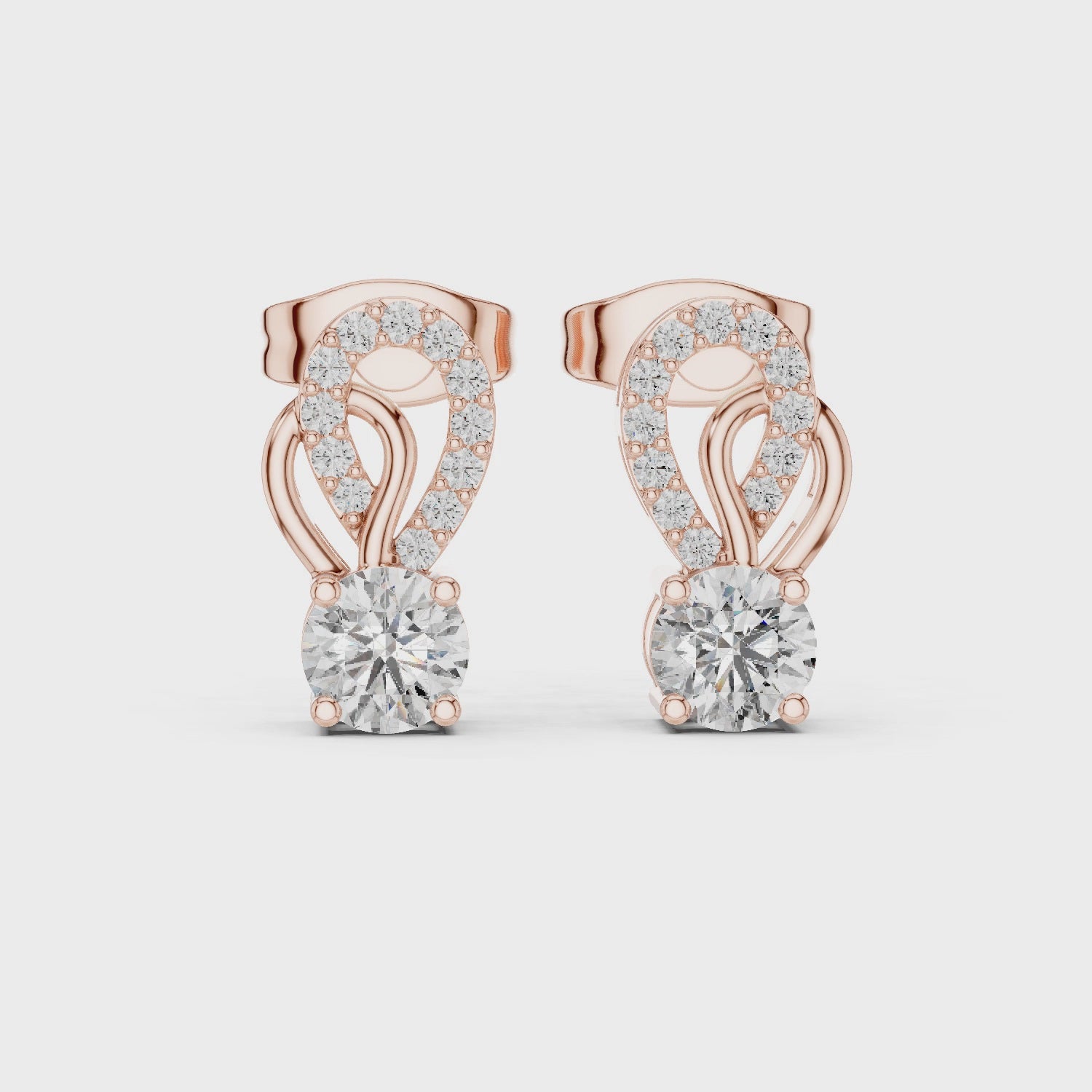 Moissanite Stud Earrings, 925 Sterling Silver, Art Deco Bridal Wedding Jewelry