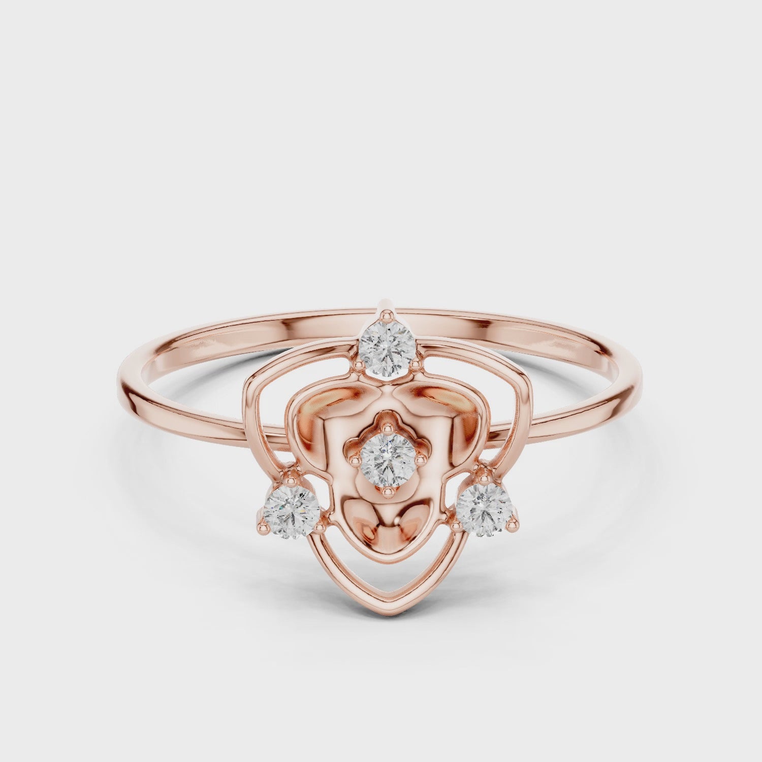 Sterling Silver Lotus Flower Moissanite Ring – Celestial Statement Band