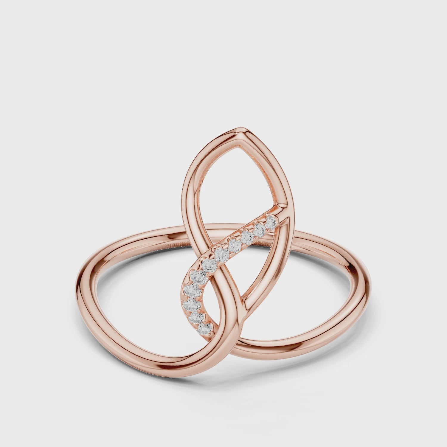 Twisted Infinity Moissanite Ring, Sterling Silver Statement Band, Modern Proposal Jewelry
