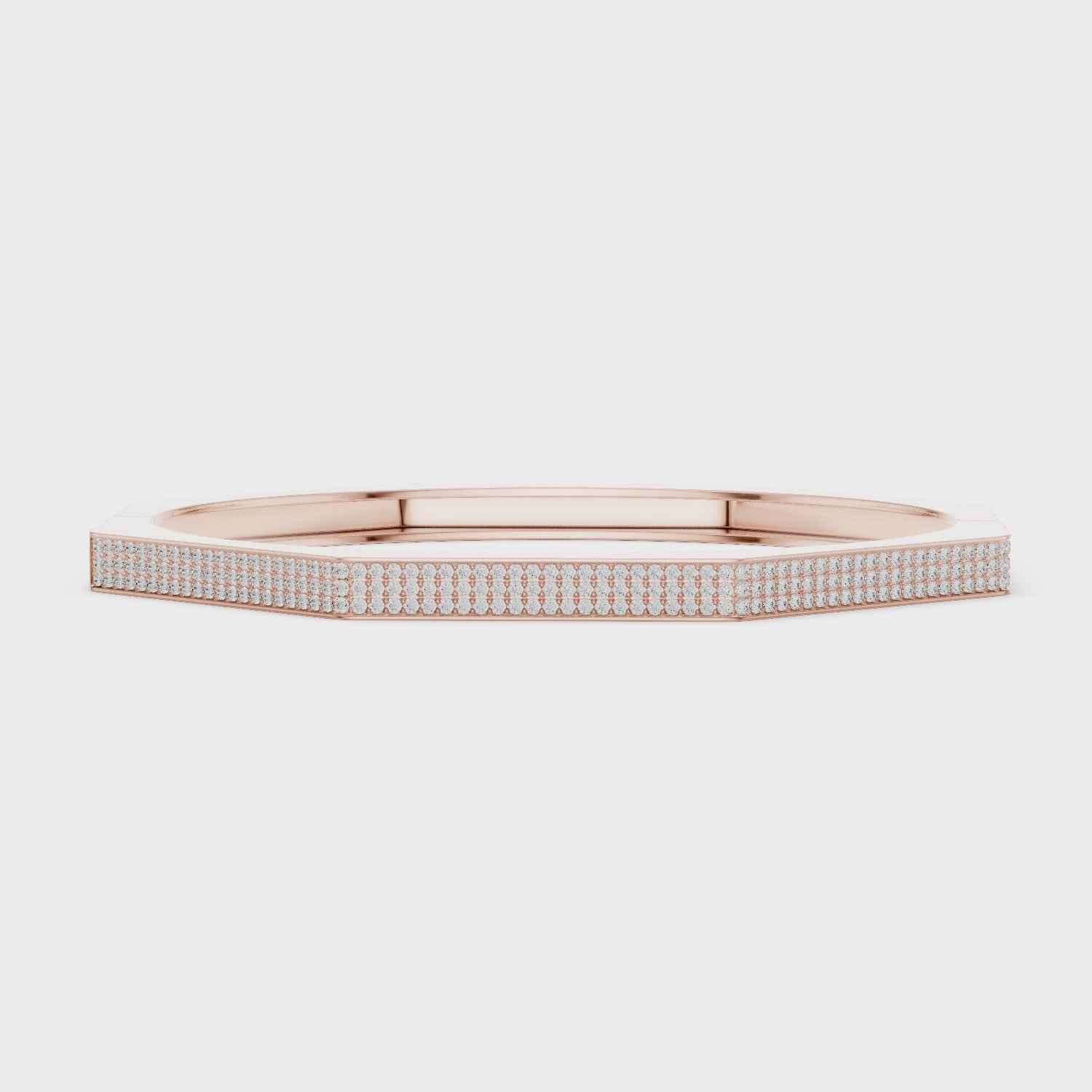 Men's Hexagon Moissanite Bangle Bracelet, 925 Sterling Silver, Geometric Pave Jewelry