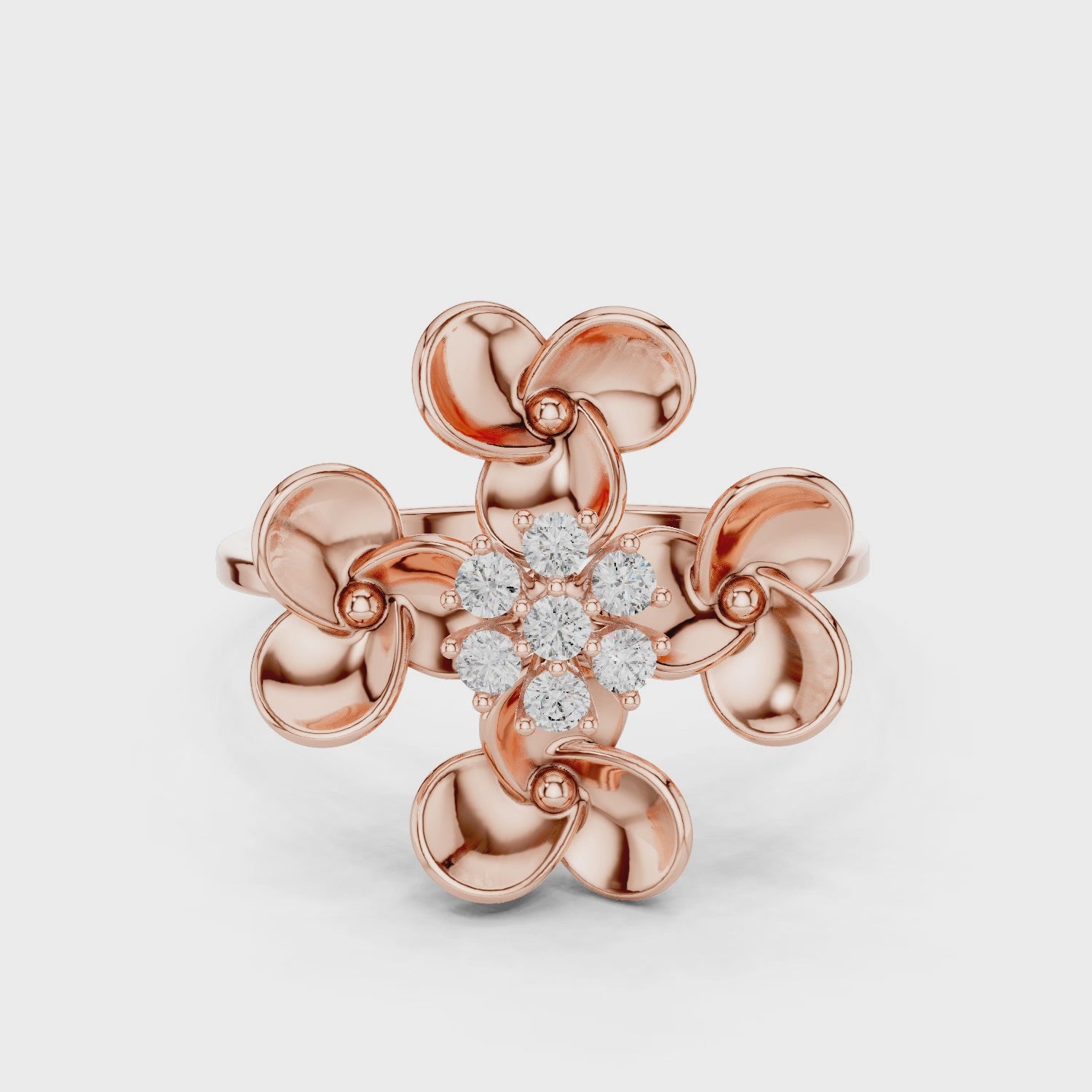 Floral Moissanite Ring – 925 Sterling Silver Lotus Petal Mounting Bridal Ring