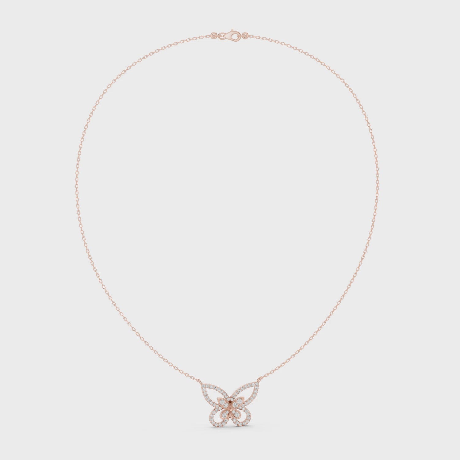 Butterfly Moissanite Necklace, Sterling Silver, Dainty Bridal Jewelry