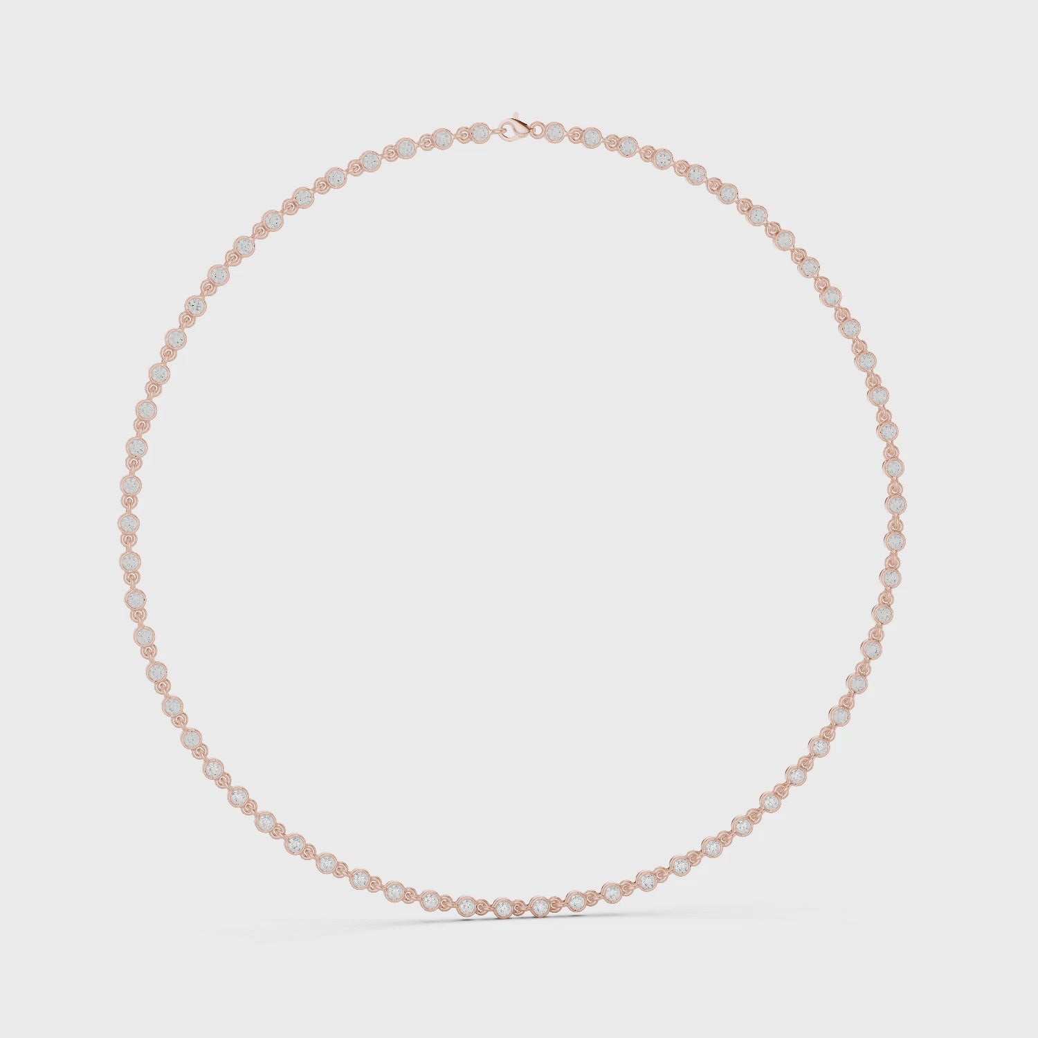 Round Cut Moissanite Tennis Necklace, 925 Sterling Silver, Bridal Sparkle Jewelry